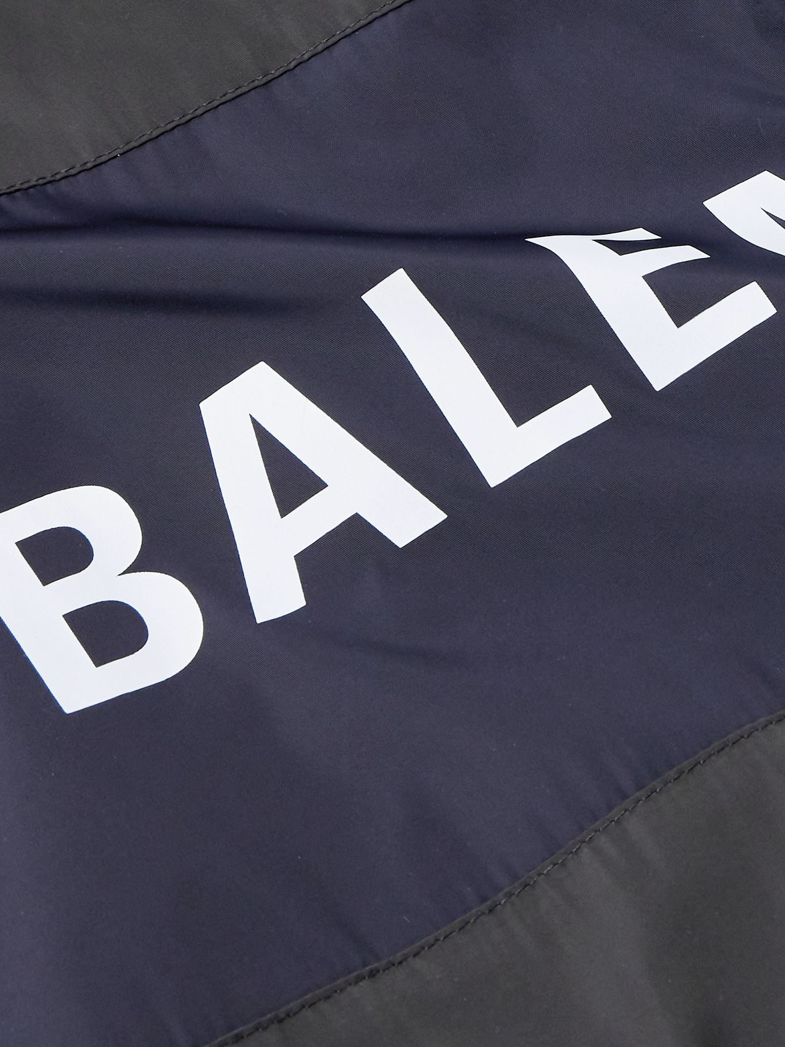 Oversized Logo-Print Colour-Block Shell Jacket Black - 5