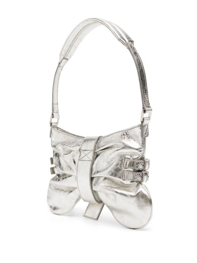 Blumarine gathered leather shoulder bag outlook