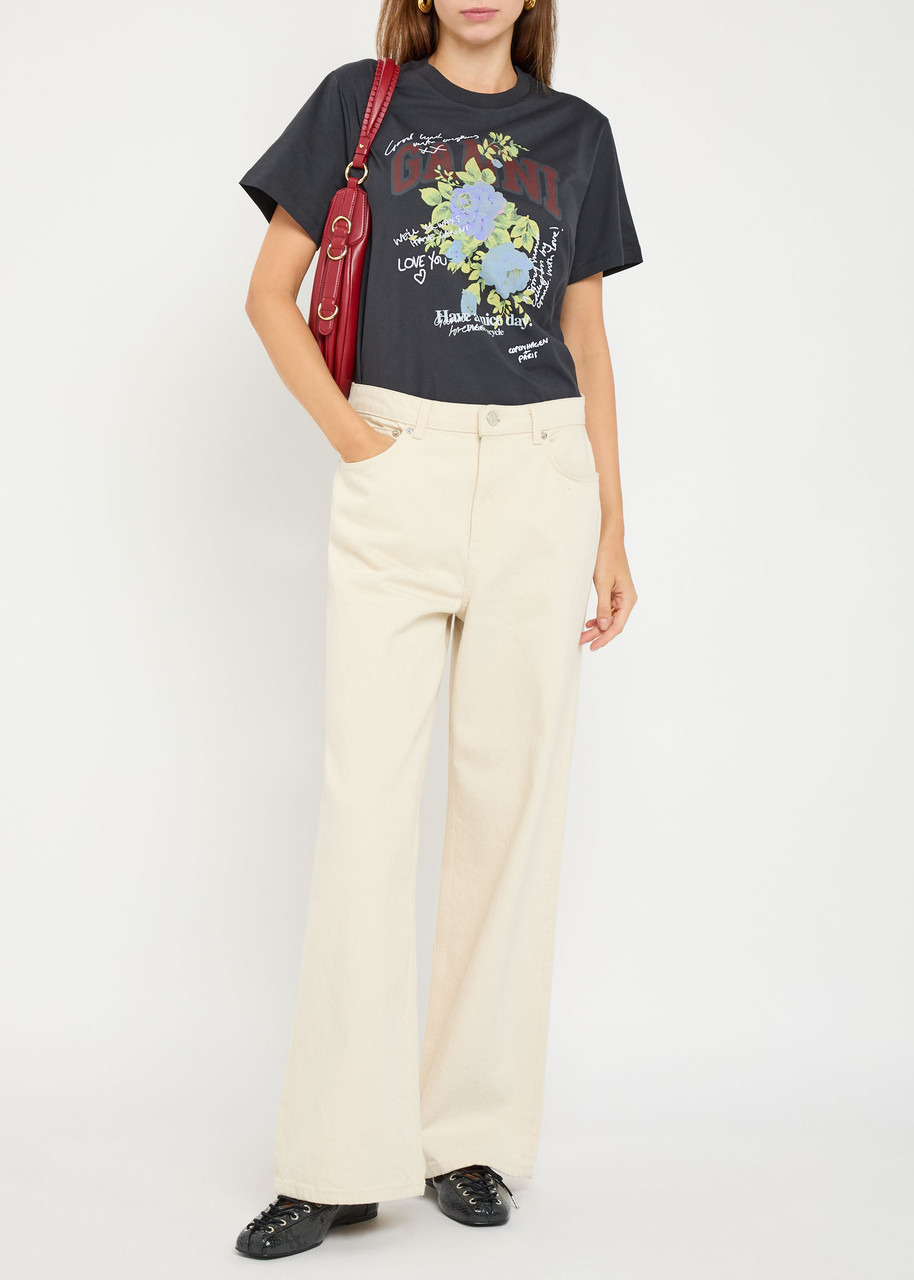 Ganni Printed Cotton T-shirt - 4