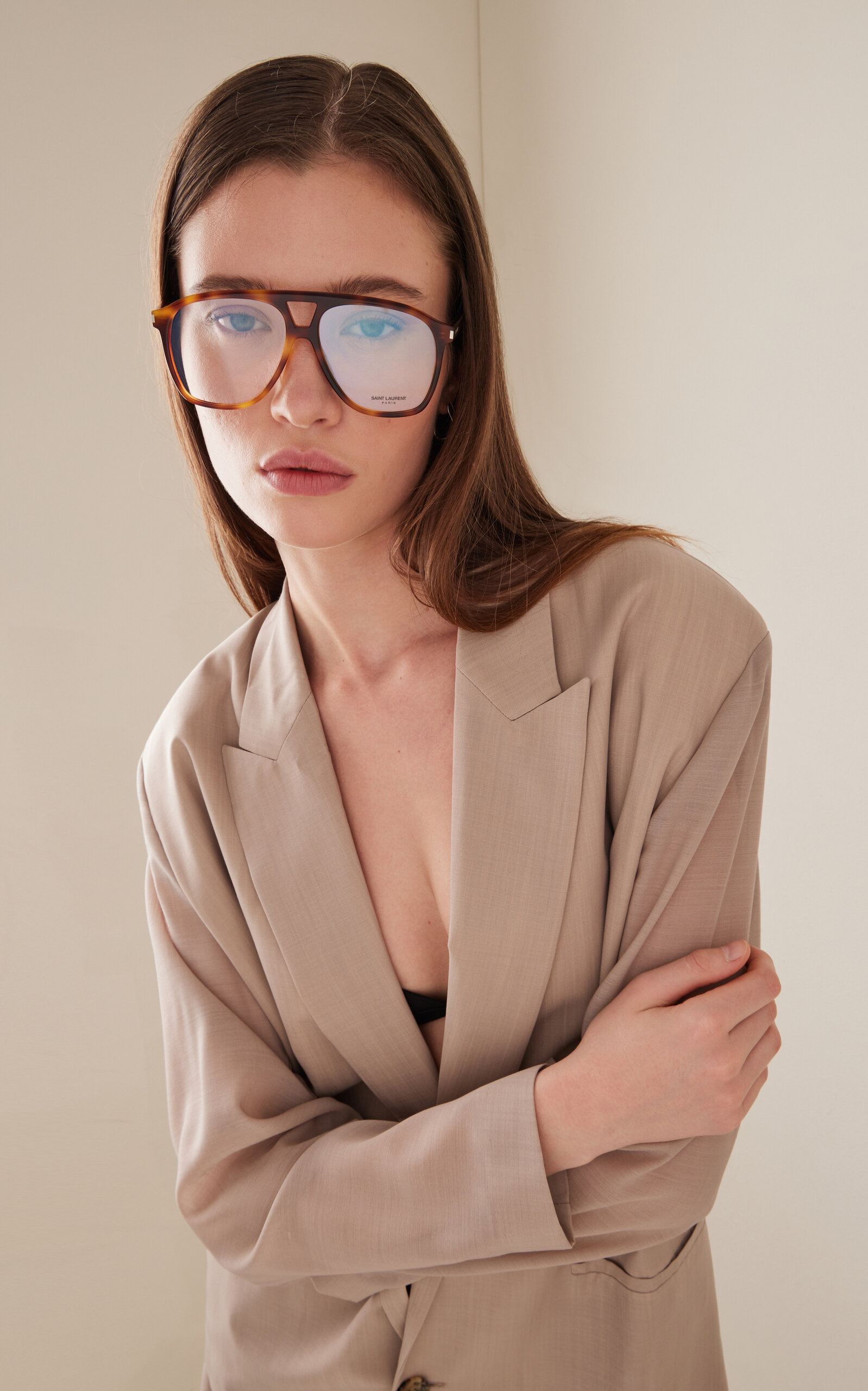 Aviator-Frame Acetate Glasses brown - 3