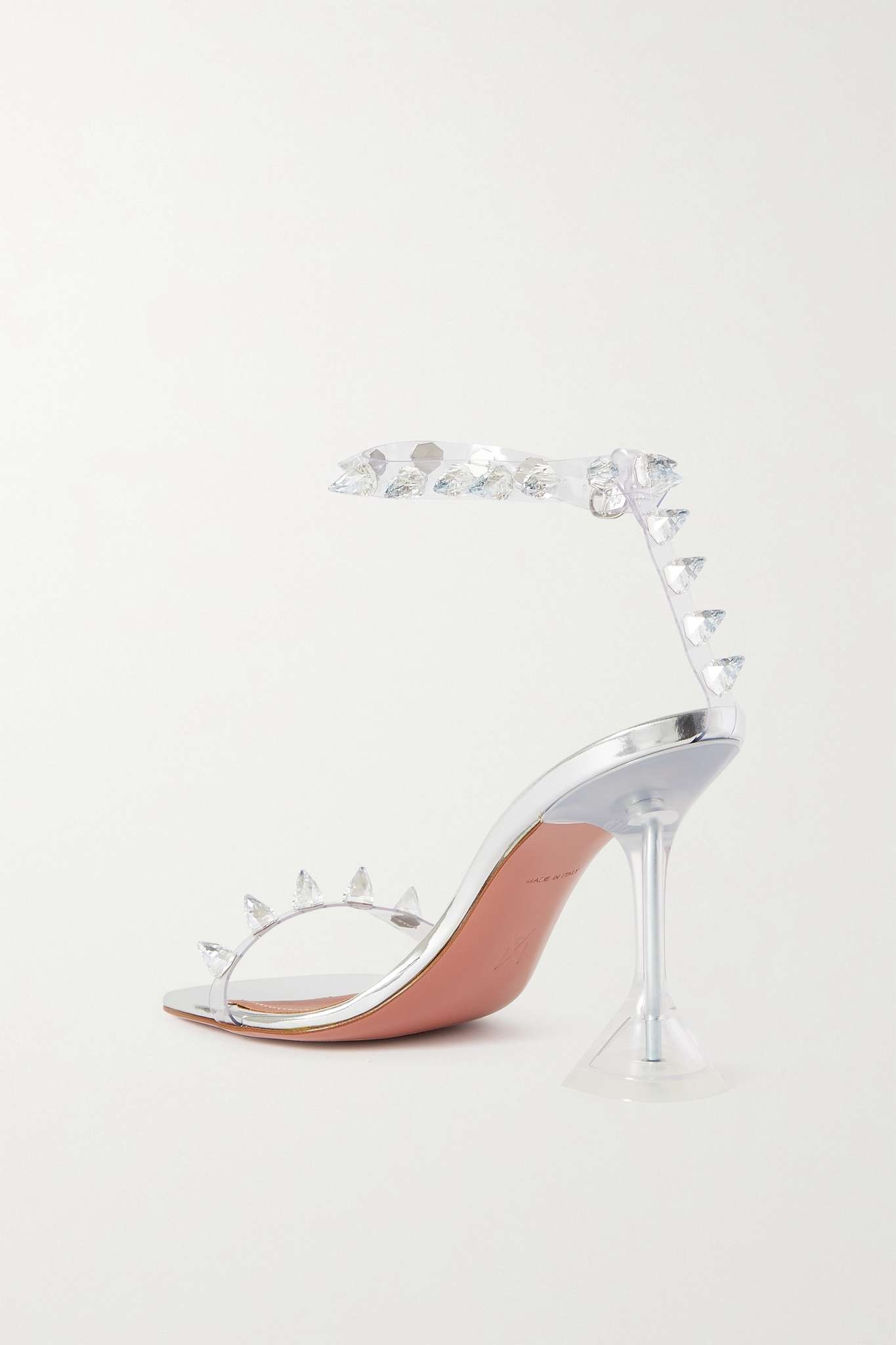 Julia crystal-embellished PVC and metallic leather sandals - 3