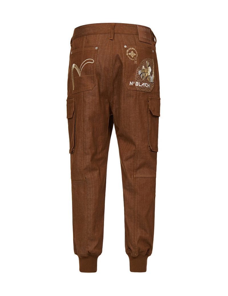 Kanji Embroidered Straight Fit Baggy Worker Jeans 16