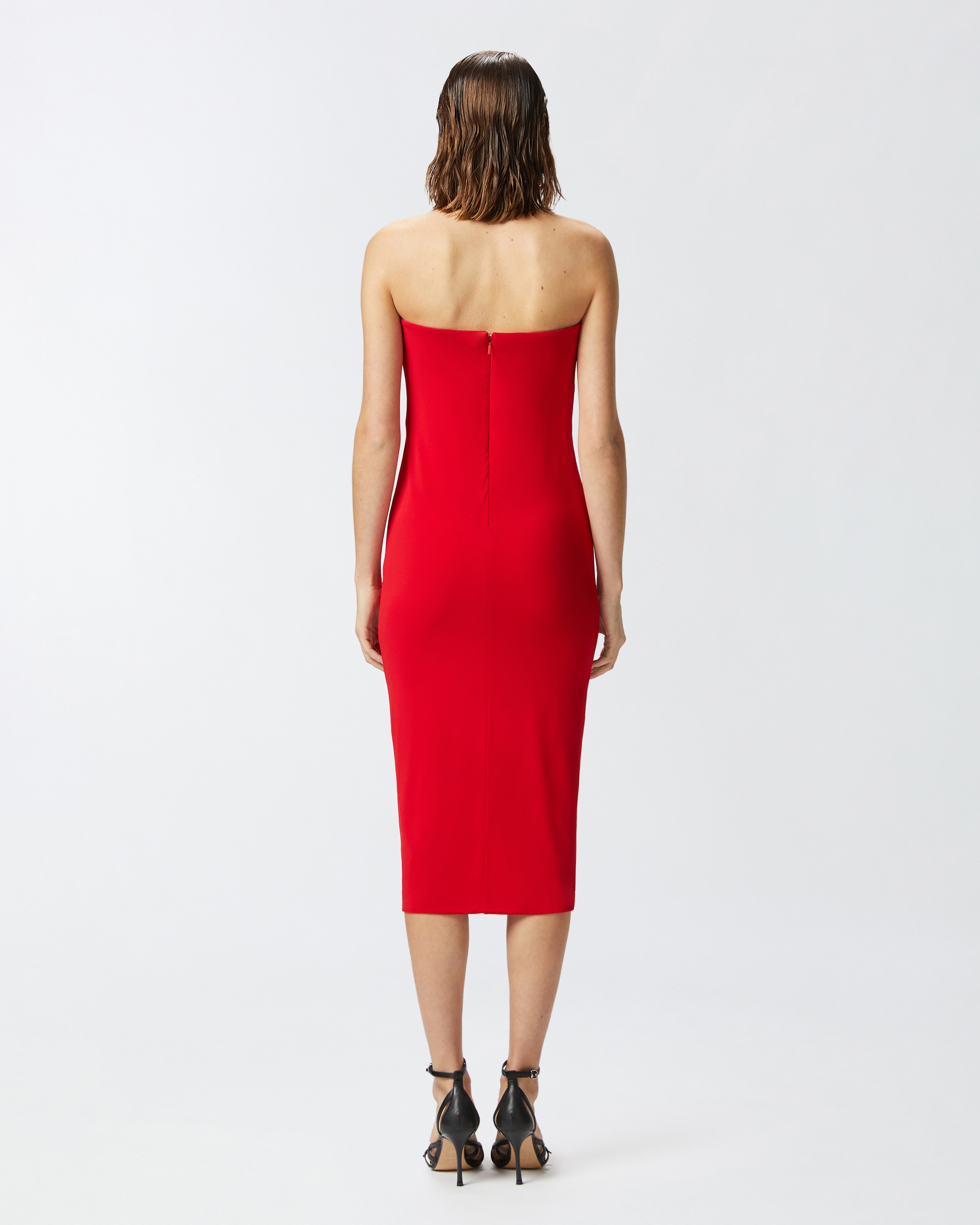 EVENING MIDI DRESS WITH CONTOURED NECKLINE - 4