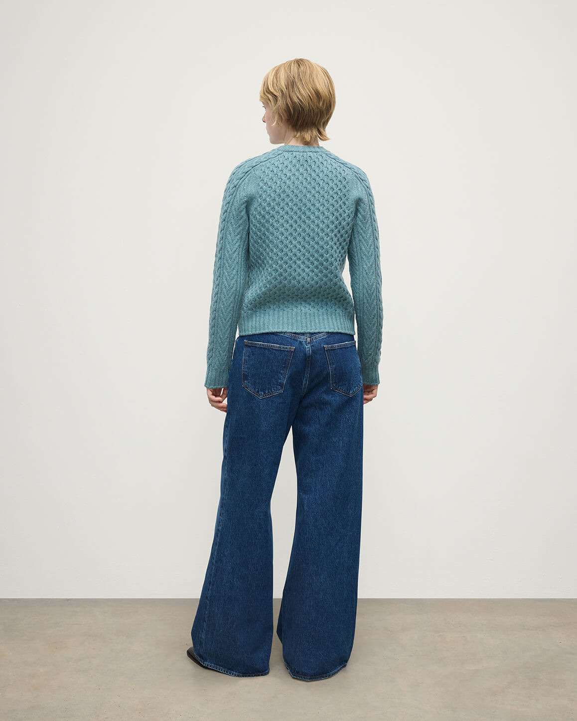 Aran Cable Green Cashmere Jumper - 4