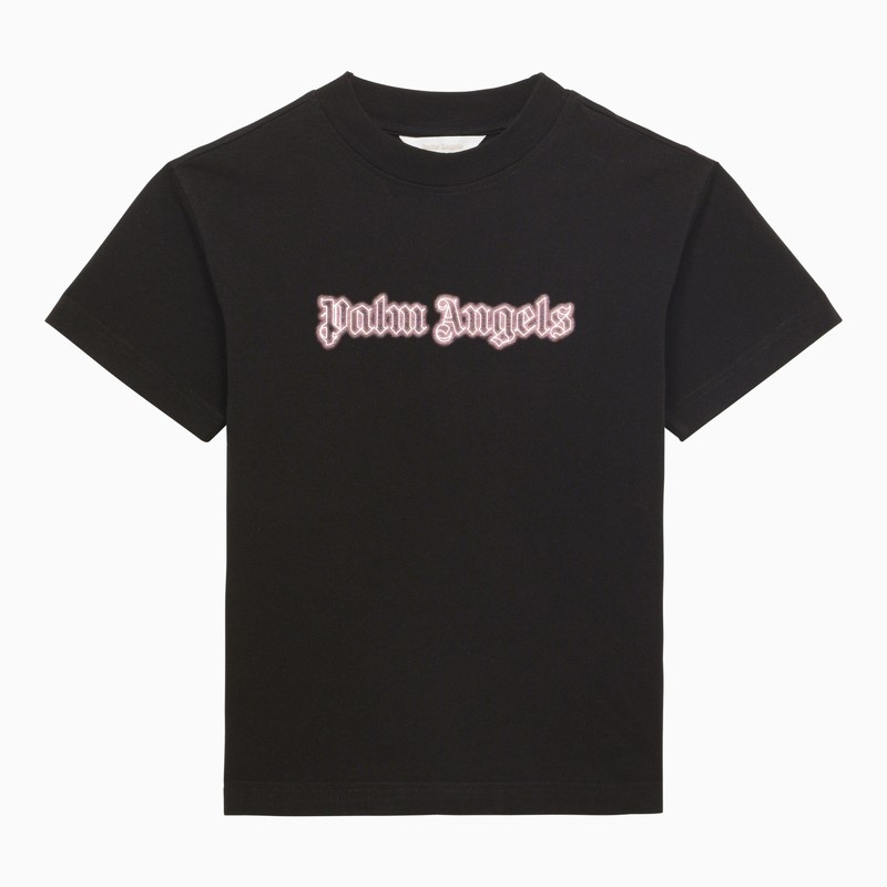 Black cotton T-shirt with logo - 1