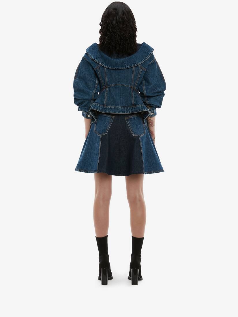 Denim Trompe L’oeil Jacket in Blue - 4
