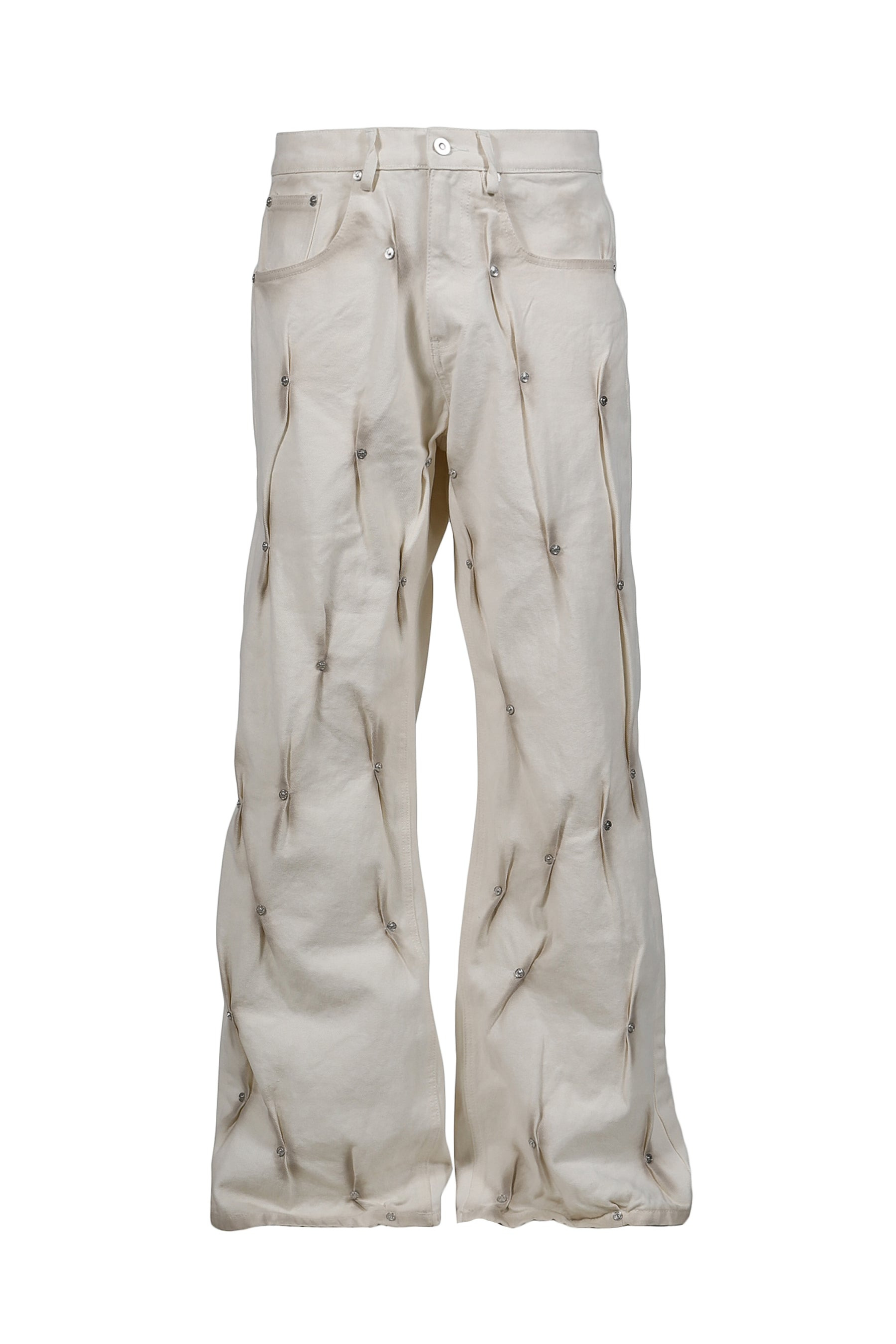 MULTIRIVET BURNT PANTS / WHT - 5