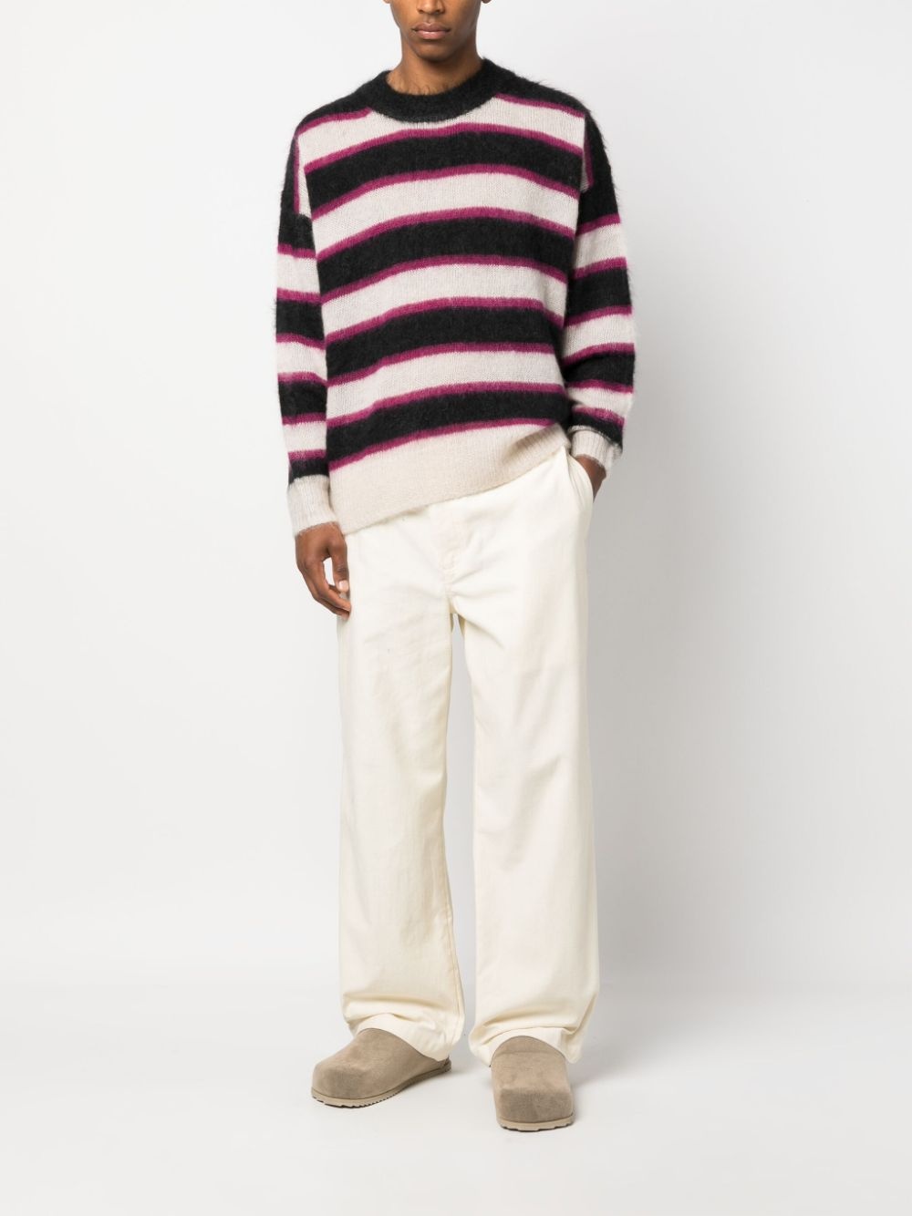 crew-neck striped jumper - 2