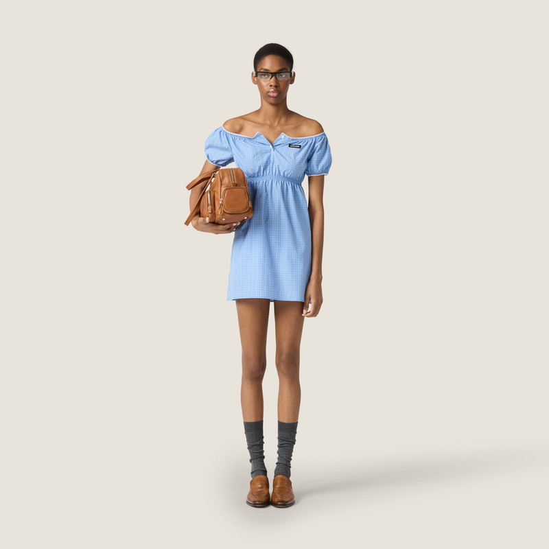 Miu Miu Checked poplin mini-dress outlook