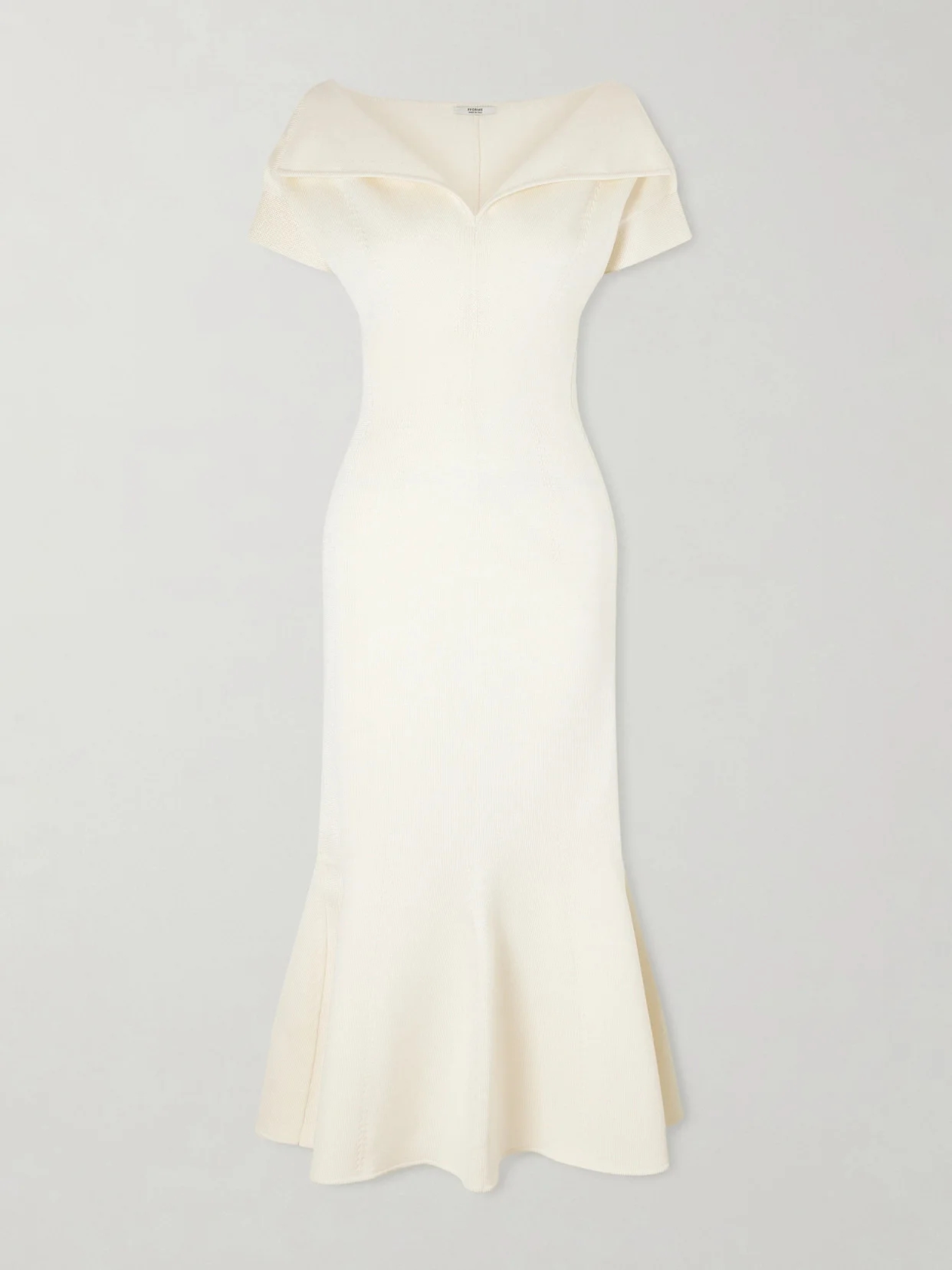 Zaria Draped Knitted Cotton-blend Midi Dress - 1