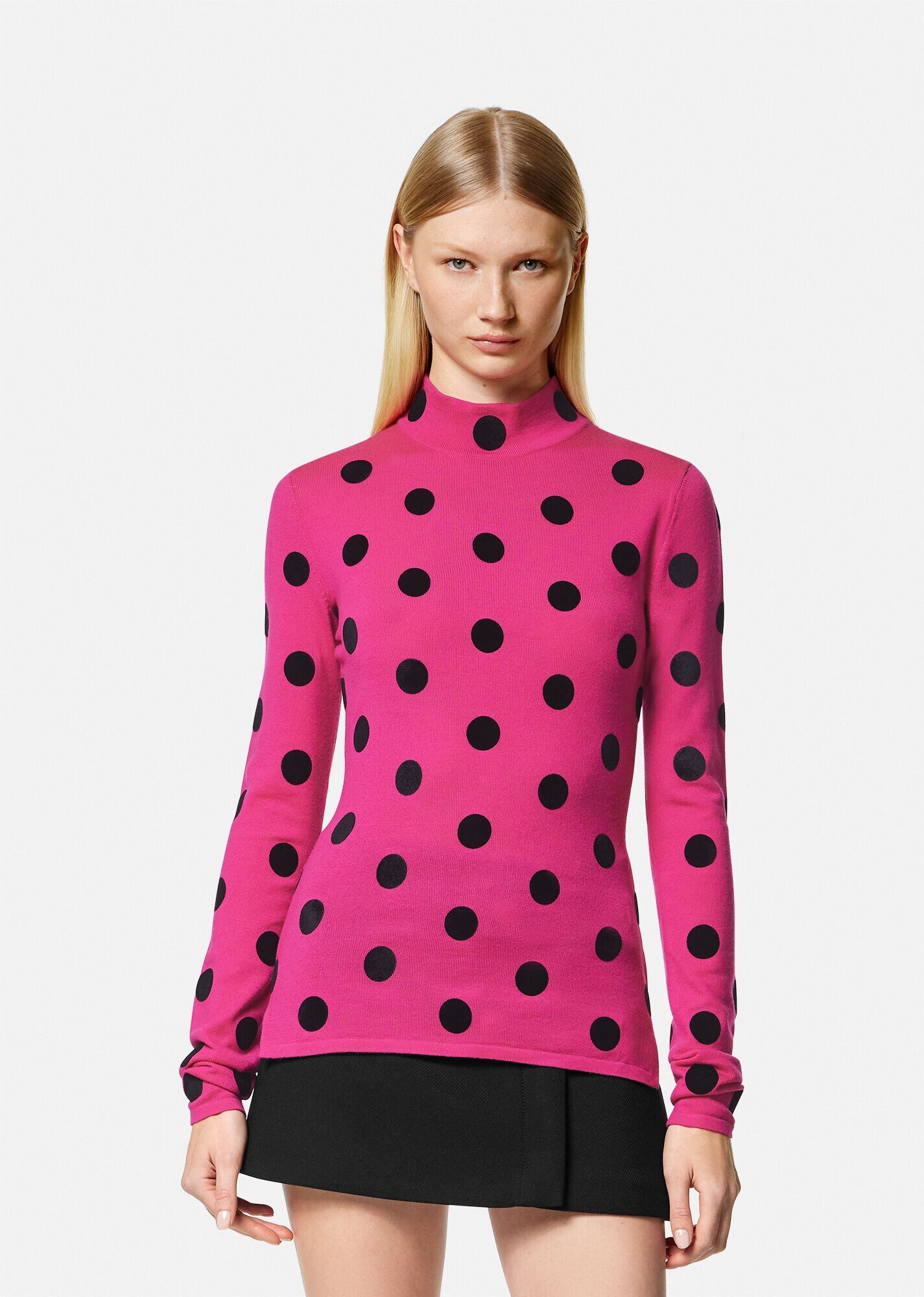 Polka Dot Turtleneck Sweater - 3