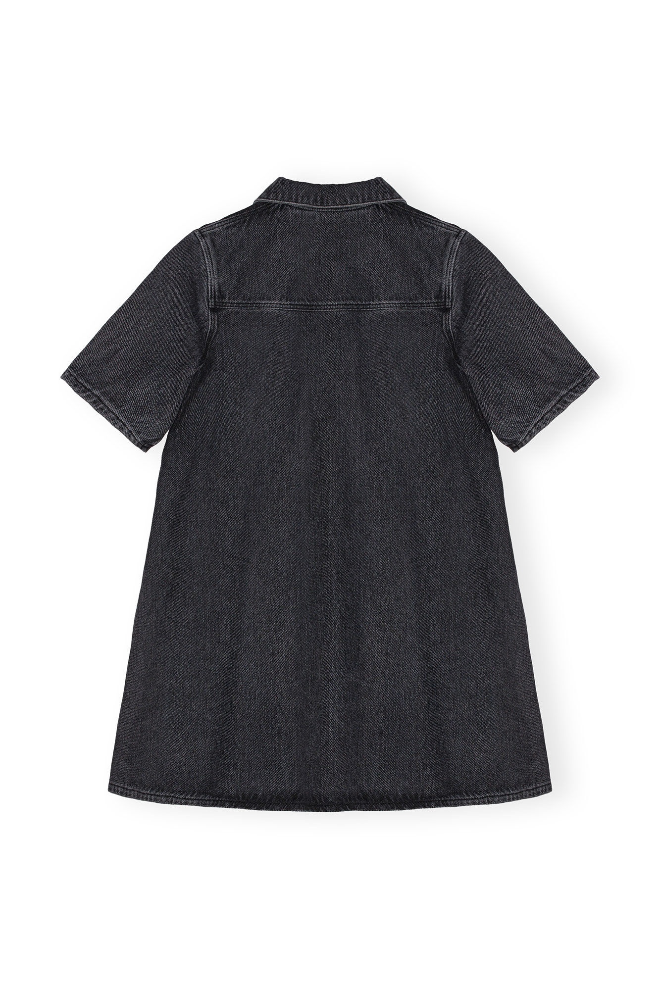 WASHED BLACK HEAVY DENIM MINI DRESS - 1