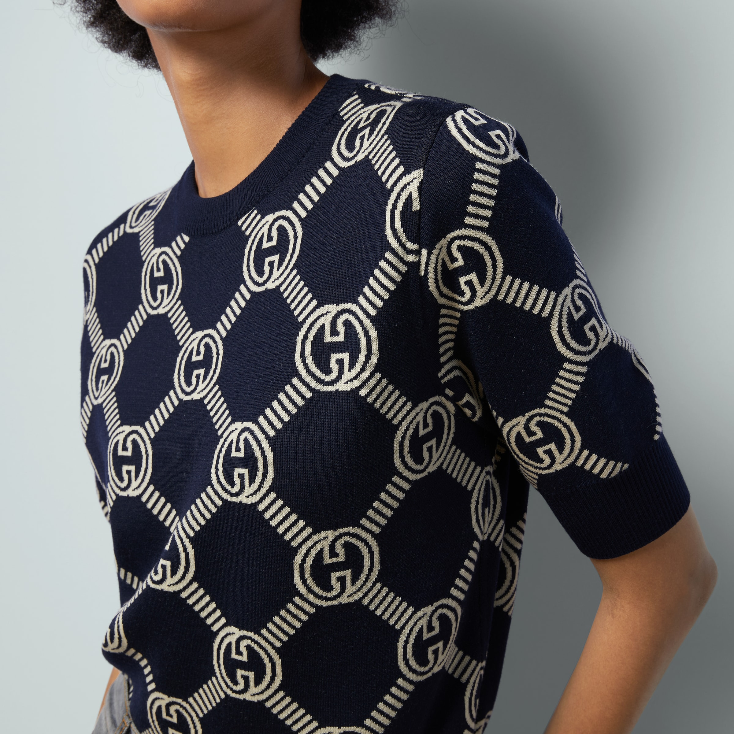 Reversible GG wool jacquard top - 5