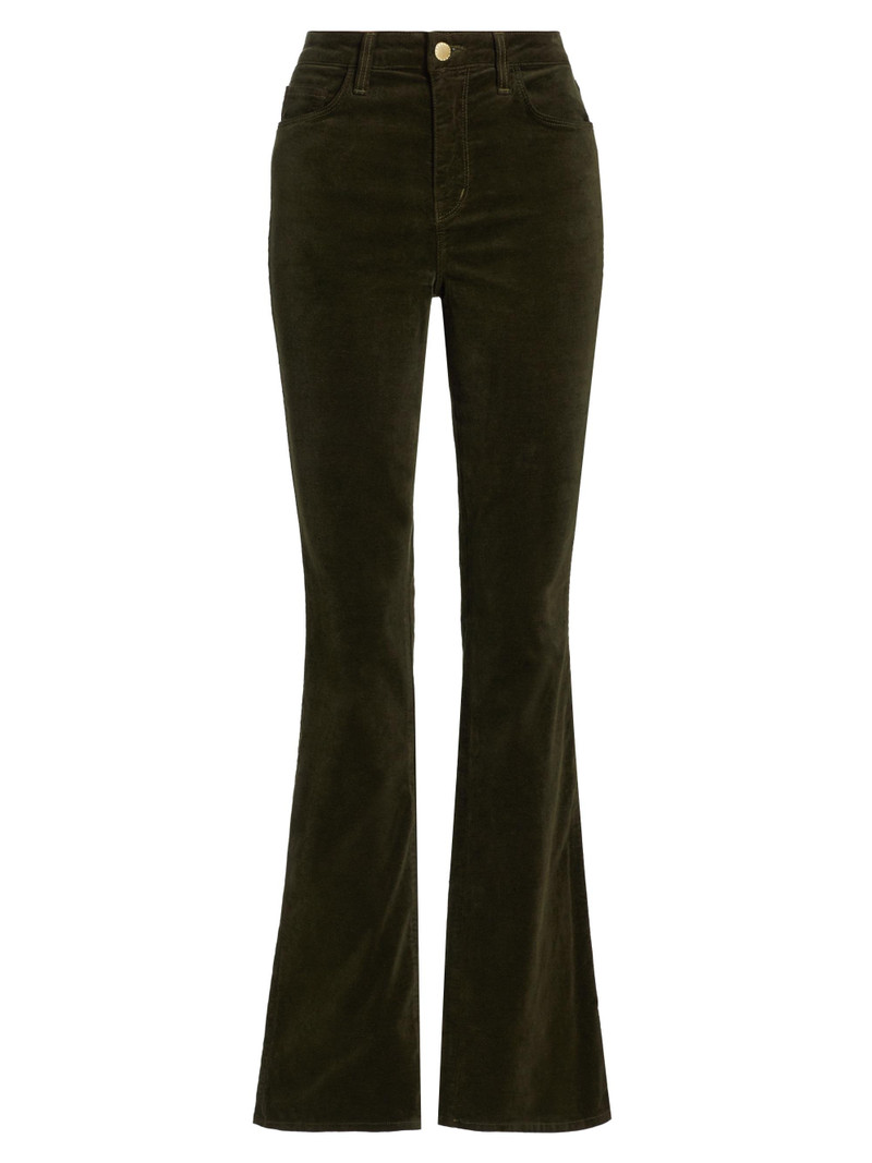 Women's Stevie High-Rise Velvet Straight-Leg Jeans - Pine 1