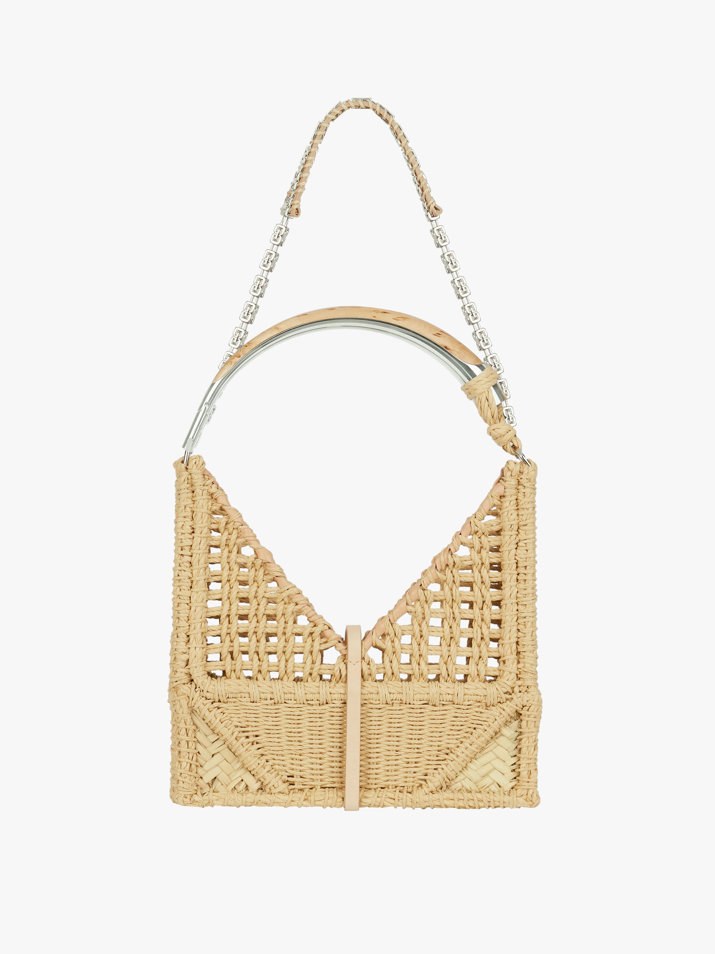 SMALL CUT OUT BAG IN BRAIDED RATTAN WITH CHAIN - 4
