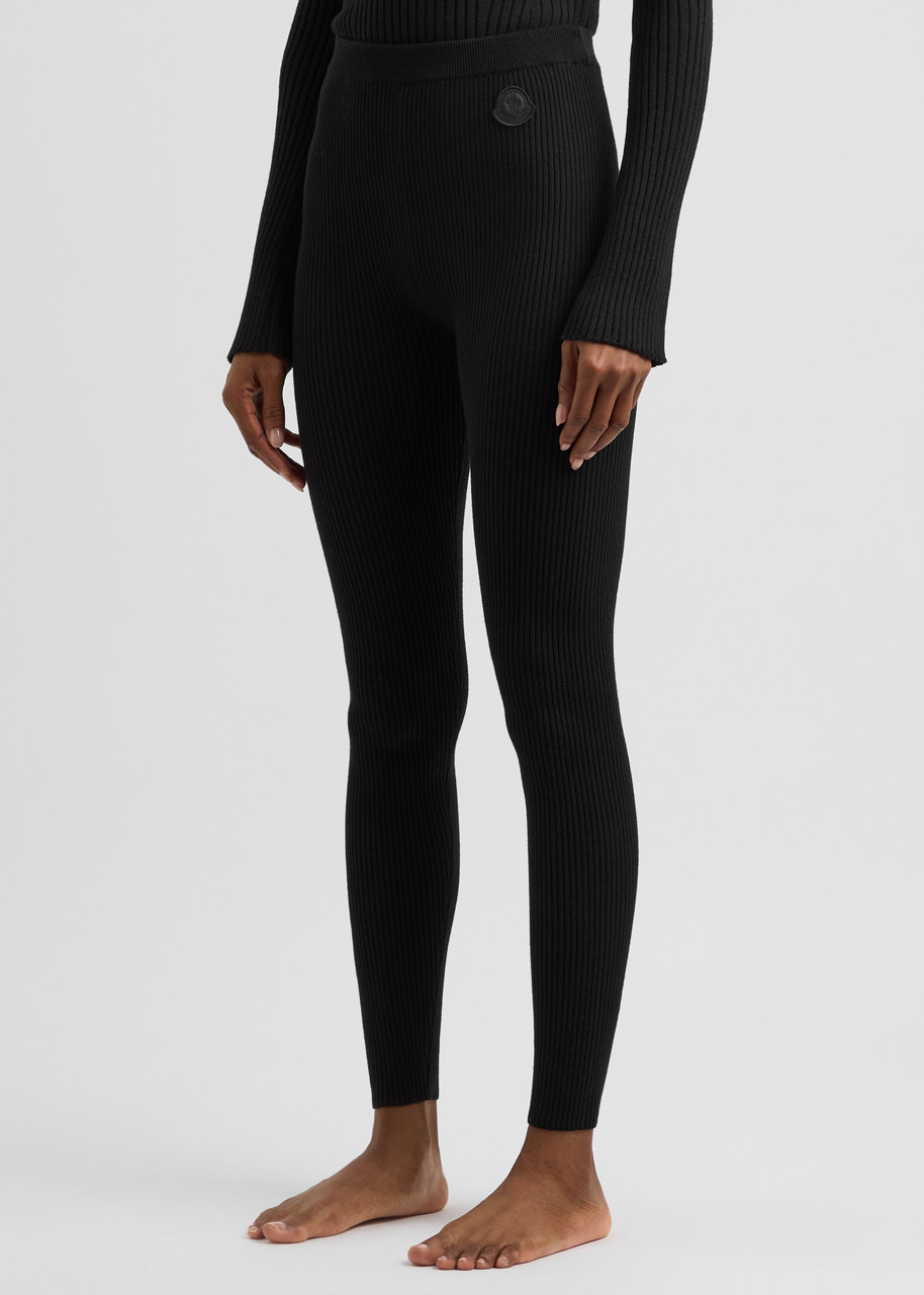 Moncler Logo Ribbed-knit Leggings - 2