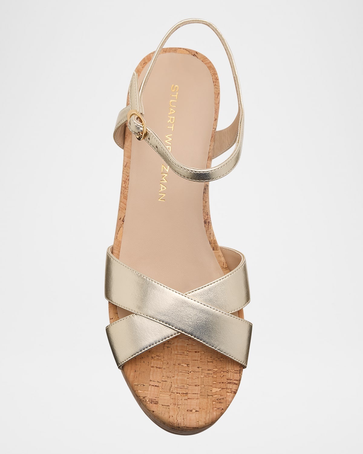 Dayna Metallic Crisscross Wedge Sandals - 5