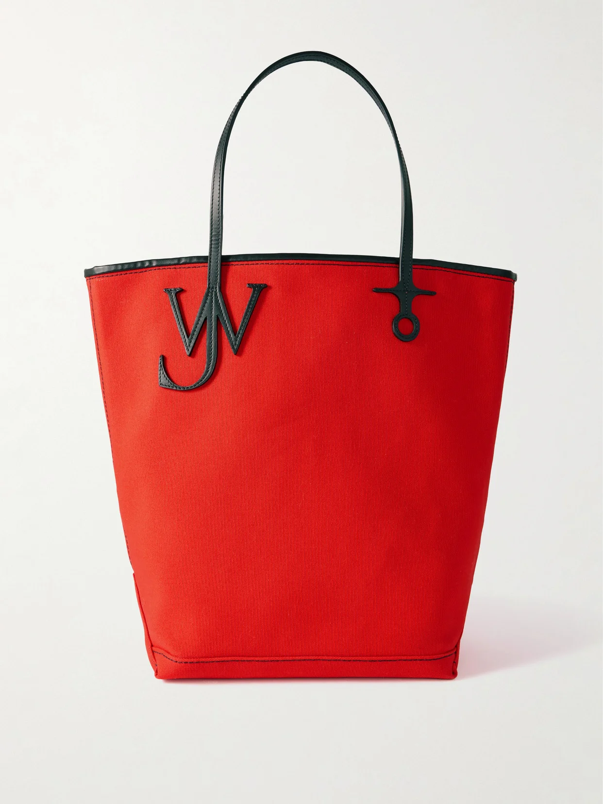Anchor Leather-trimmed Canvas Tote - 1