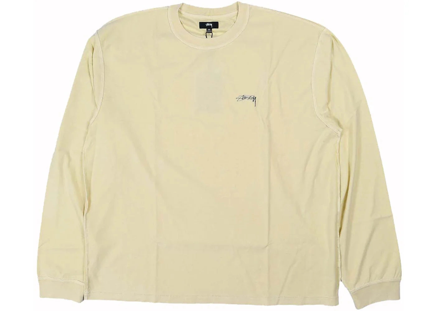Stussy Lazy Long Sleeve T-shirt Pale Yellow - 1