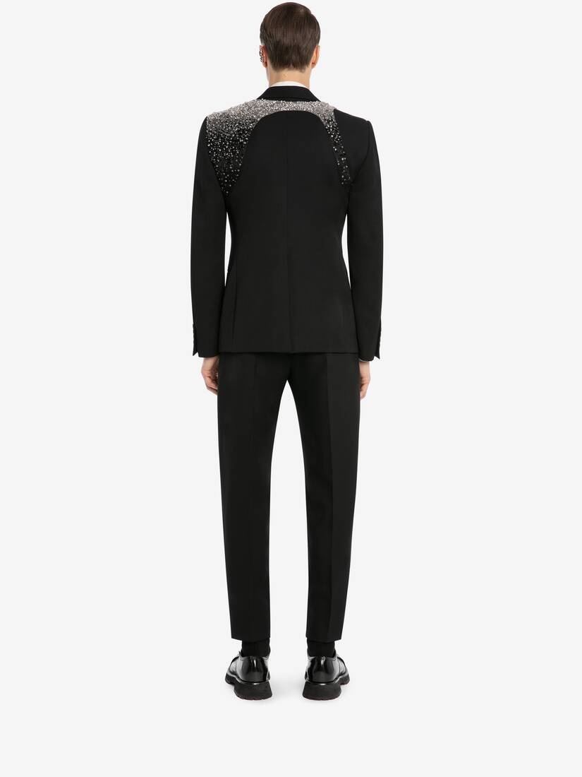 Embellished Harness Jacket in Black - 4