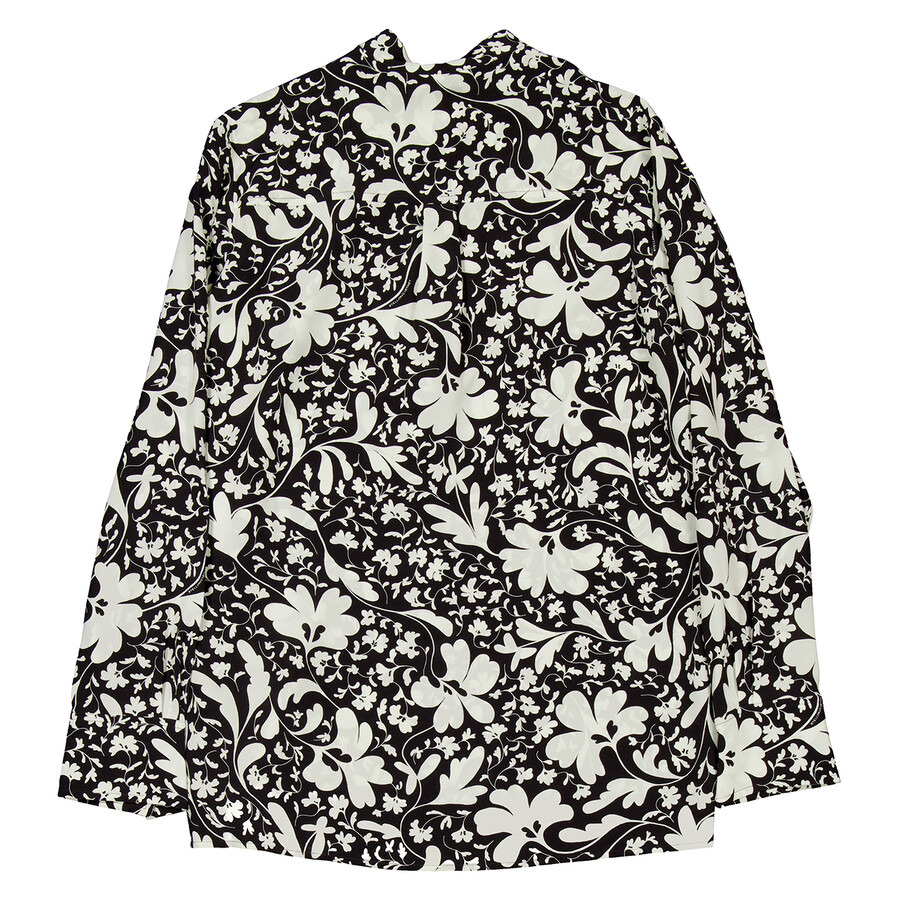 Stella McCartney Black Silk Forest Floral Print Shirt - 6