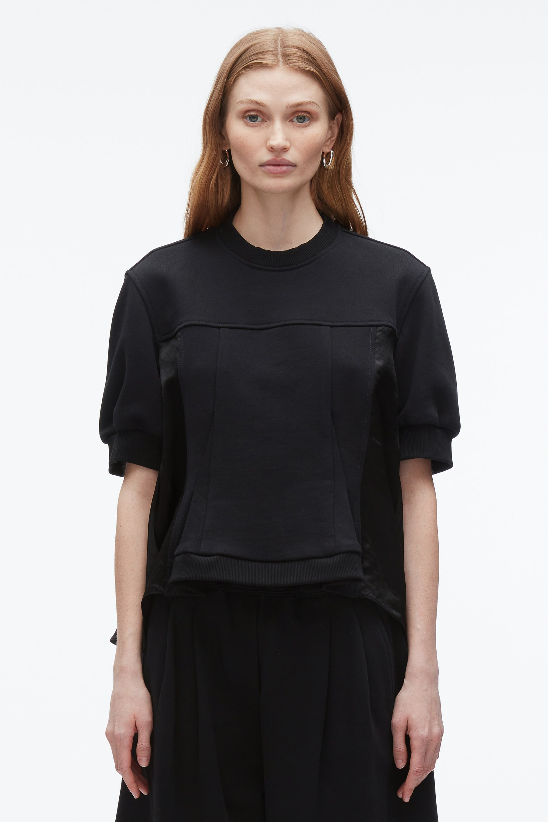Satin Flounce Combo Terry Top - 3