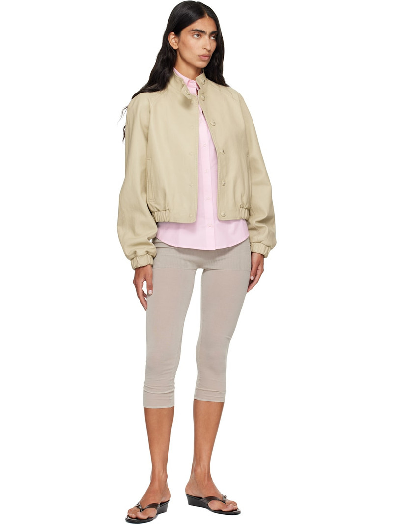 paloma wool Beige Raim Leather Jacket outlook