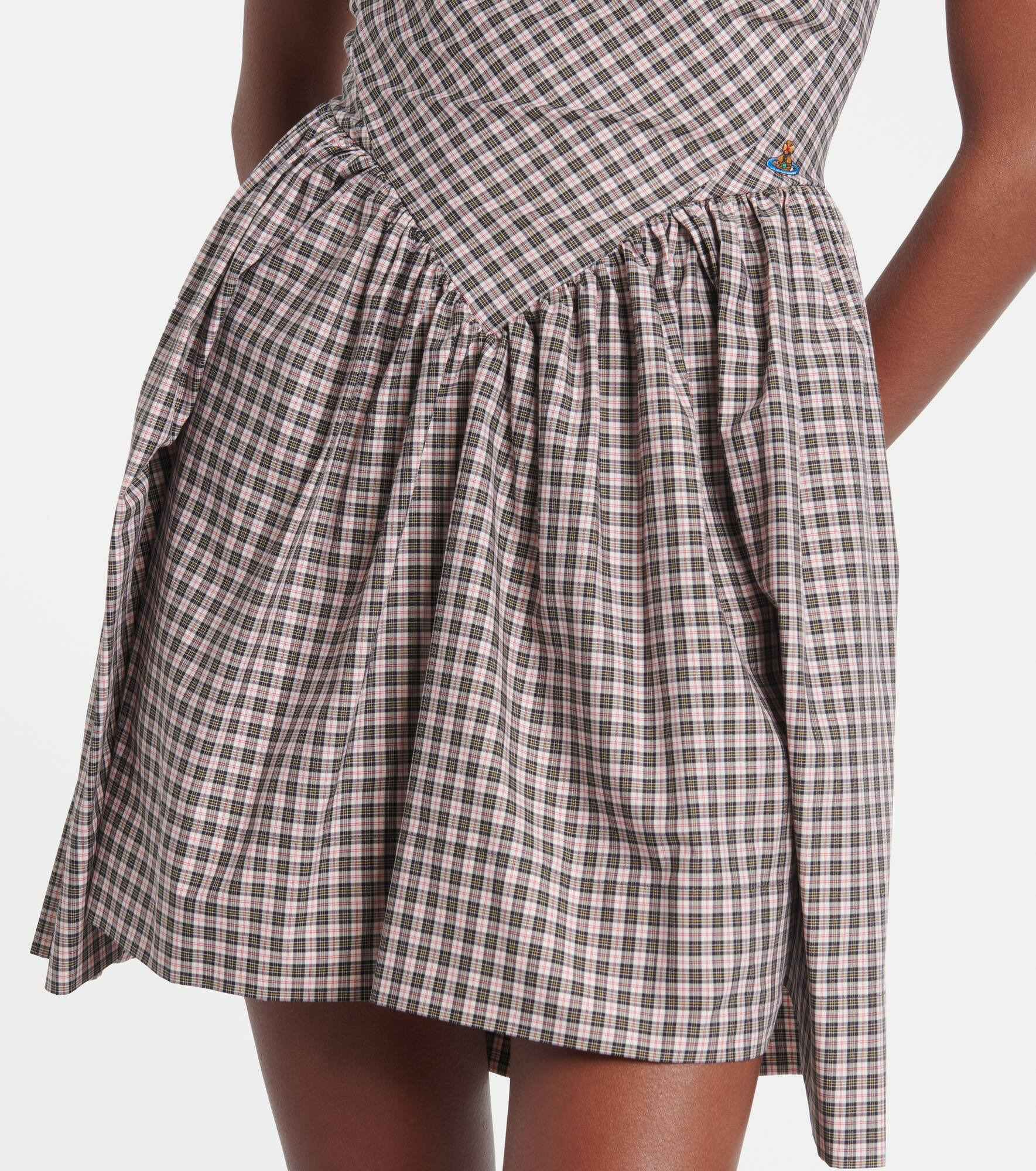 Mini Sunday checked draped cocktail dress - 5