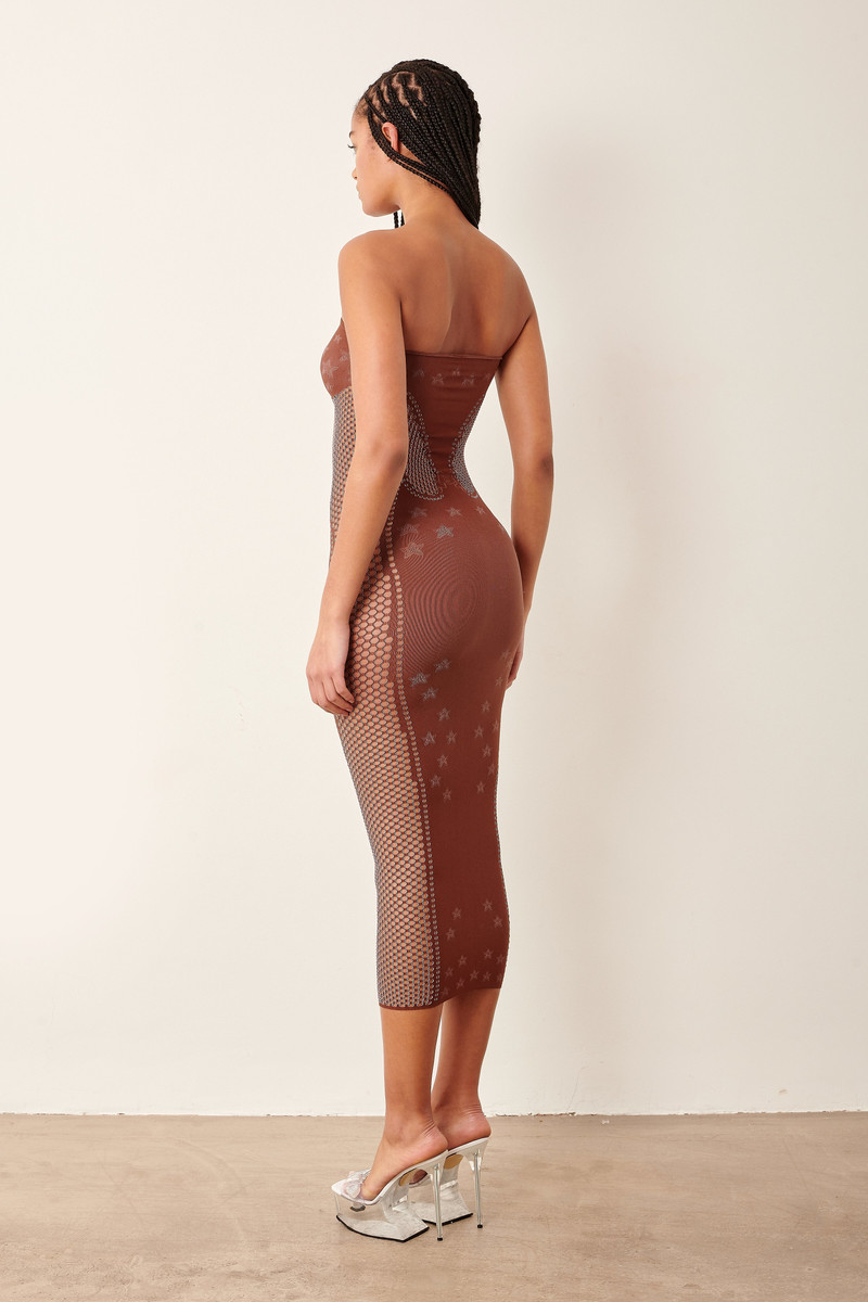 ROXIE DRESS OLD MONEY BROWN 6