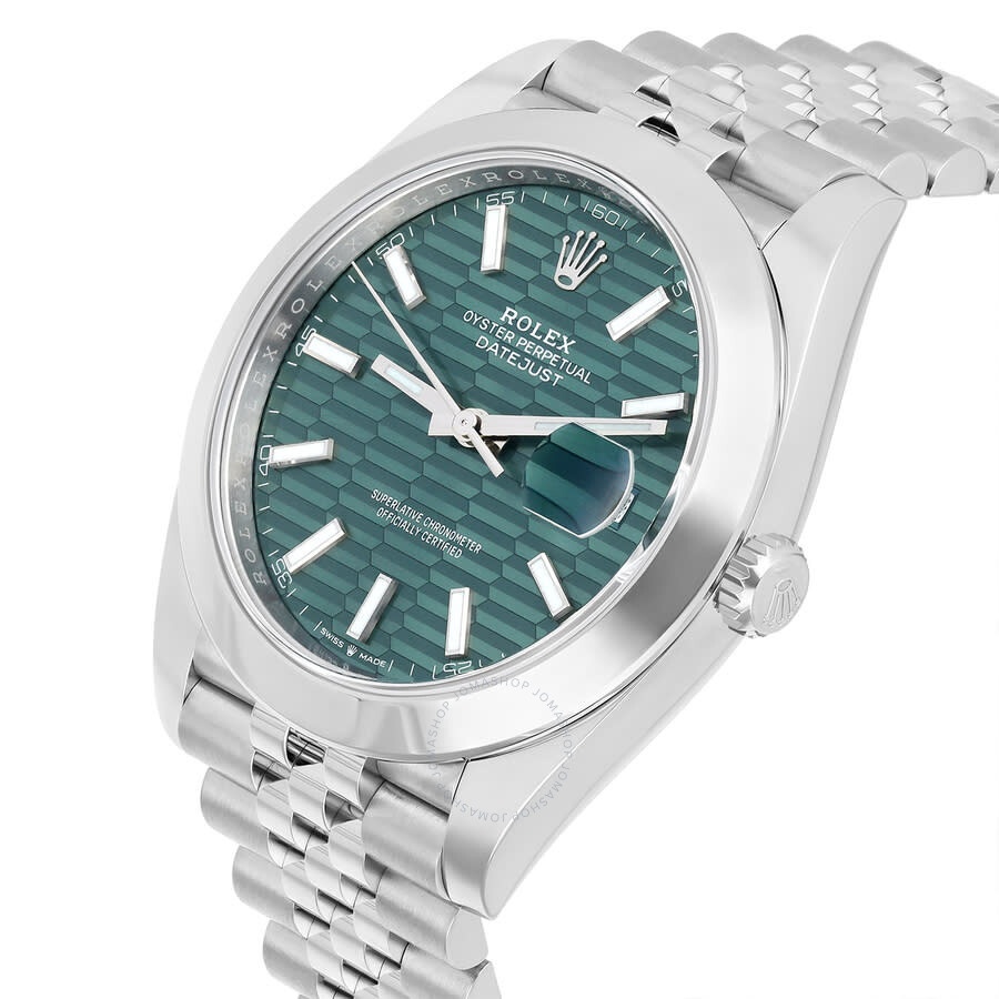 Rolex Datejust 41 Mint Green Fluted Dial Automatic Men's Jubilee Watch M126300-0022 - 3