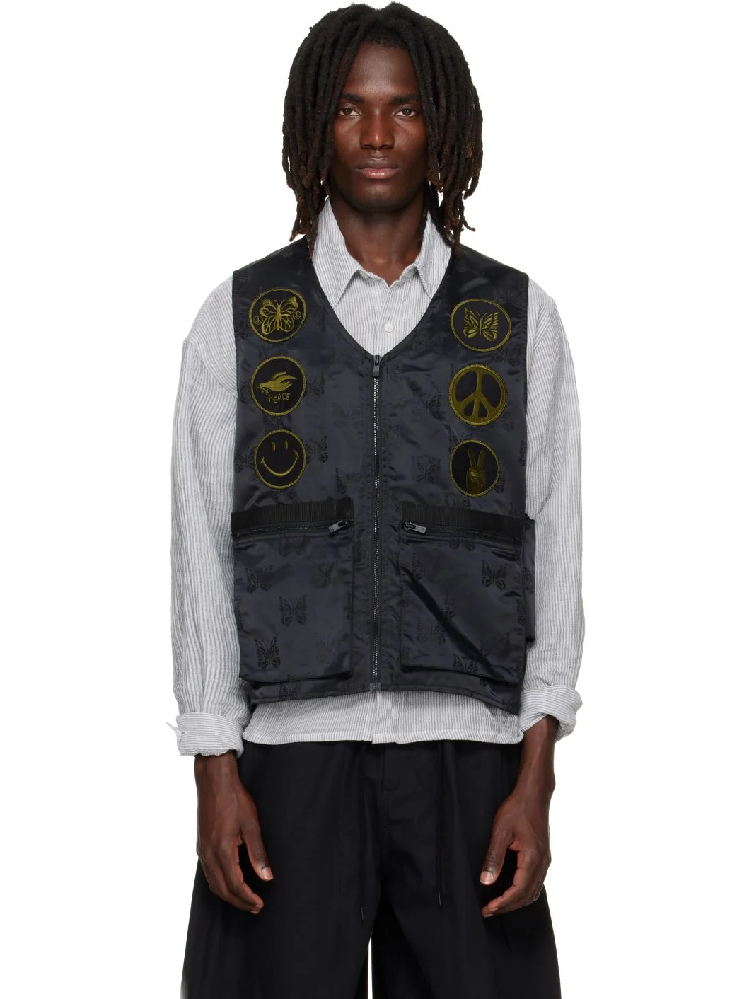 Black Papillon Jacquard Radio Vest - 1