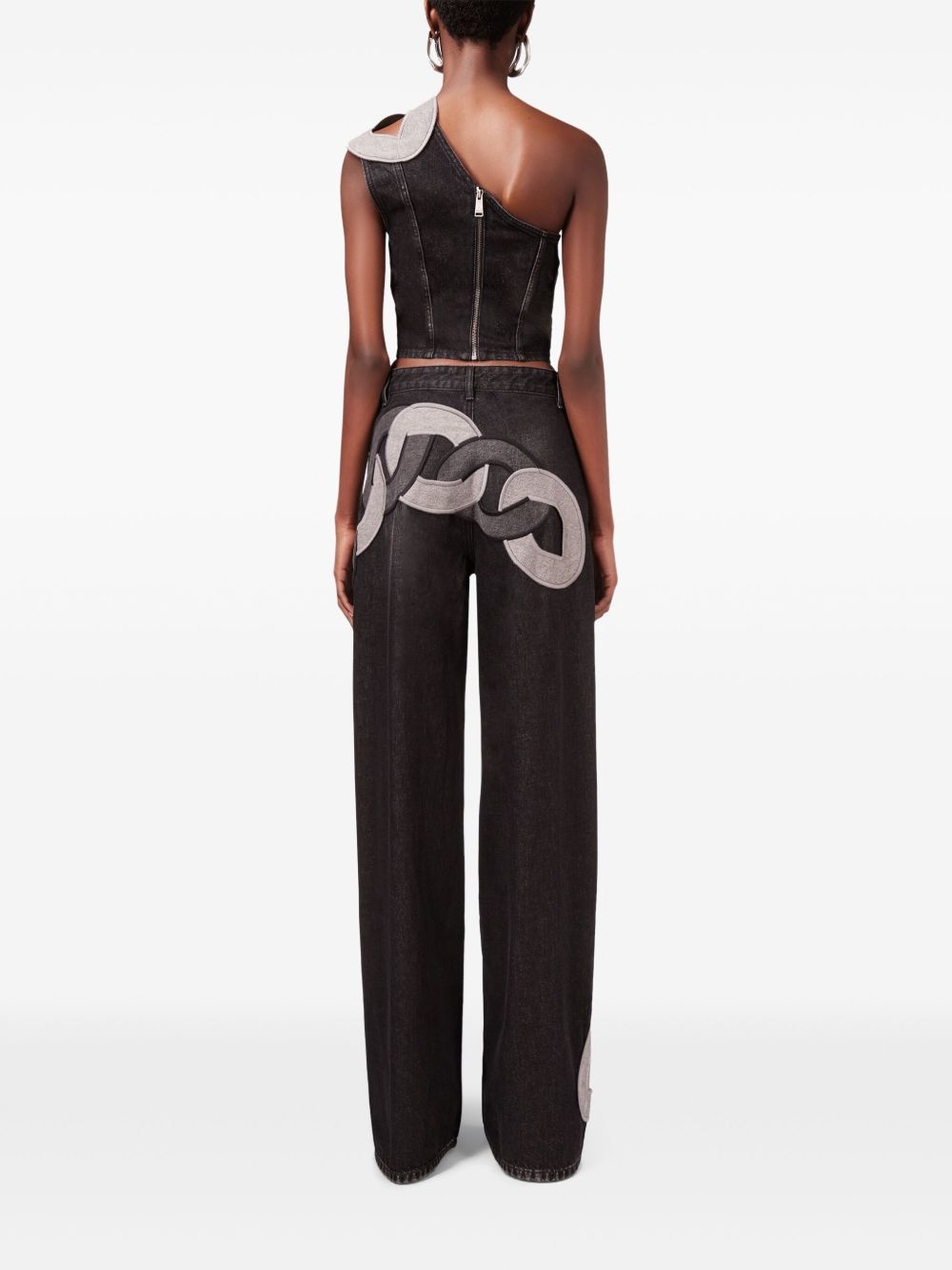 chain-detail off-shoulder top - 4