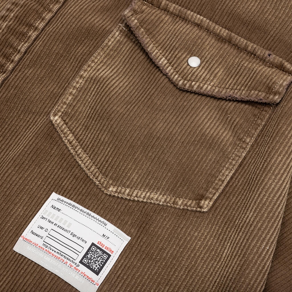 AGED CORDUROY SHIRT - BROWN - 4