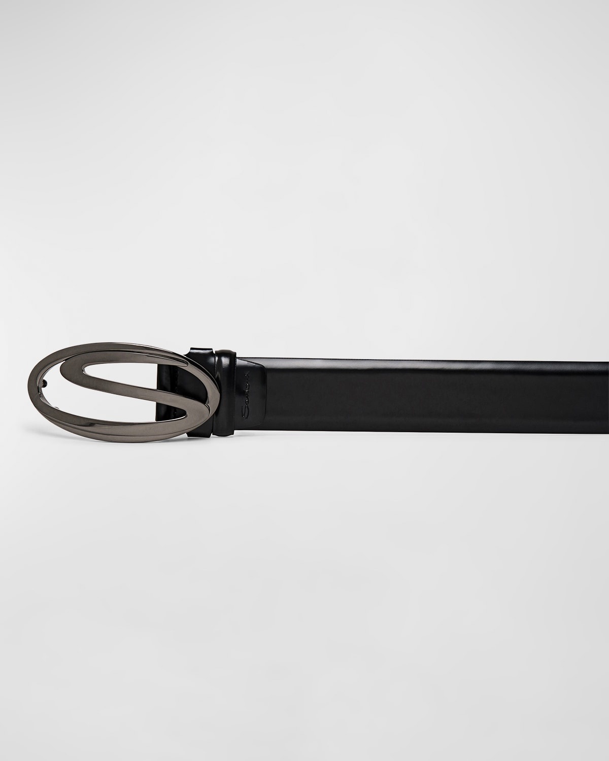 Men's Oval S-Logo Cuttable Leather Belt - 2