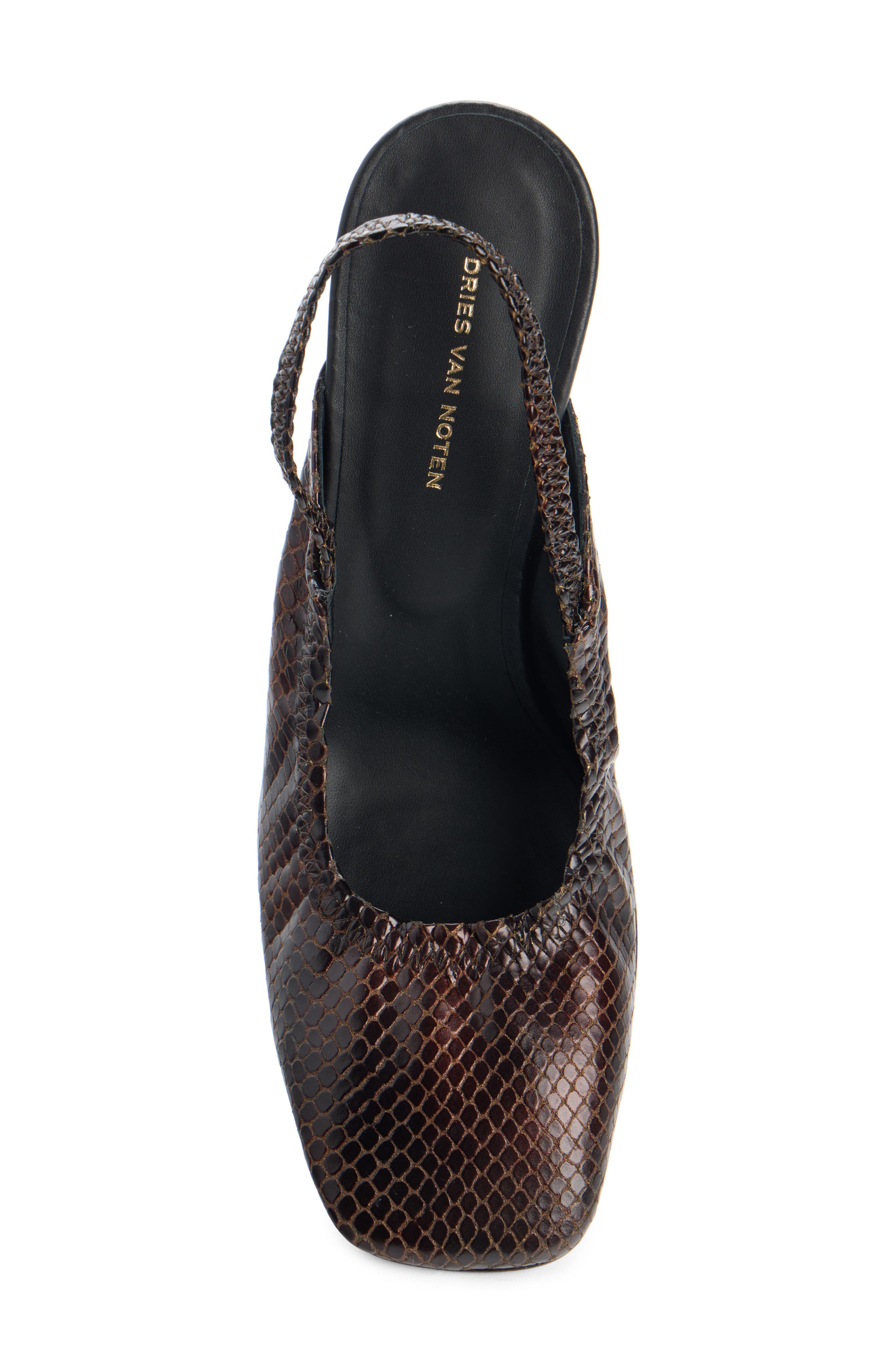 Dries Van Noten Dented Wedge Slingback Pump in Dark Brown 704 at Nordstrom - 4