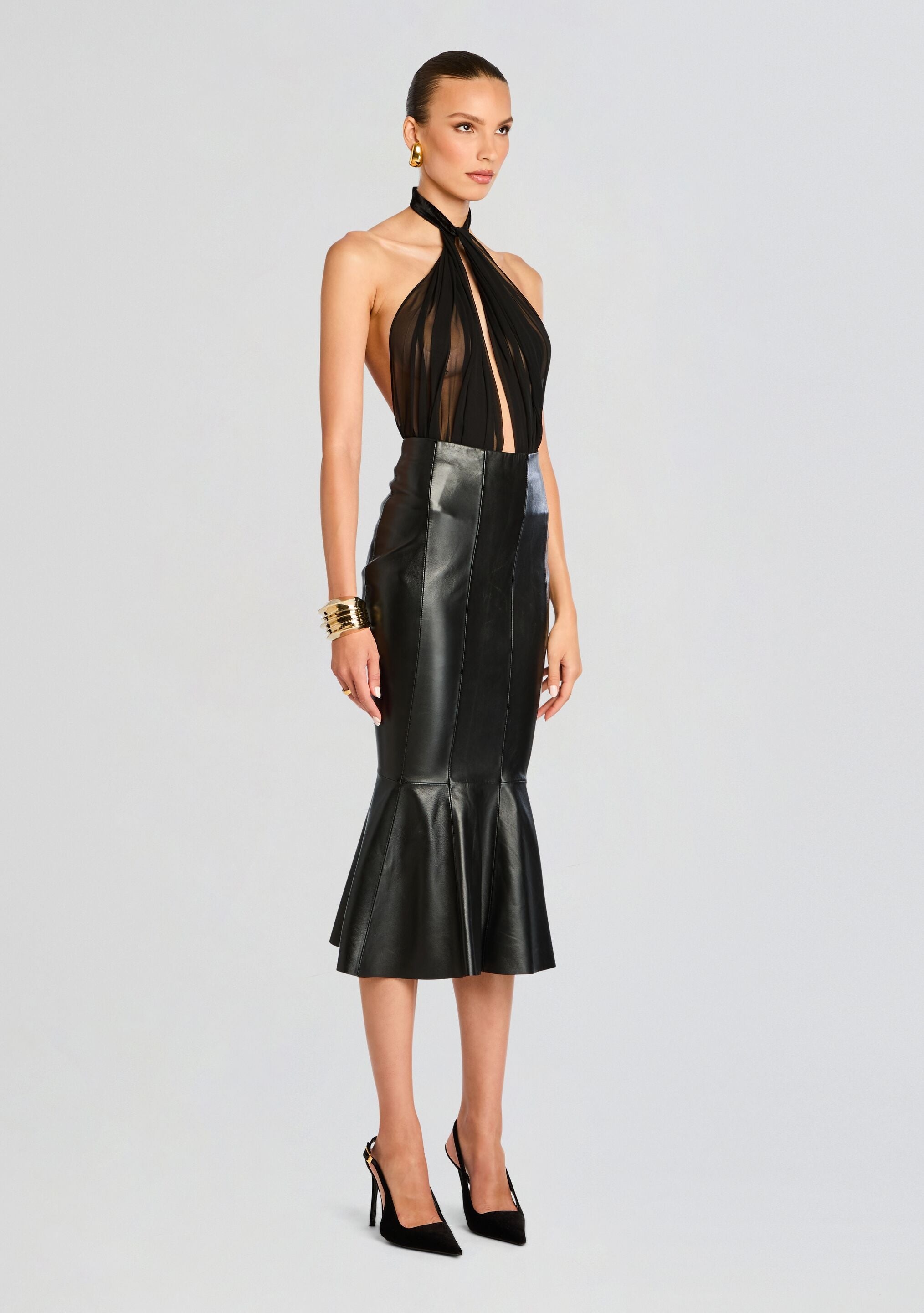 CASSANDER LEATHER SKIRT - 3