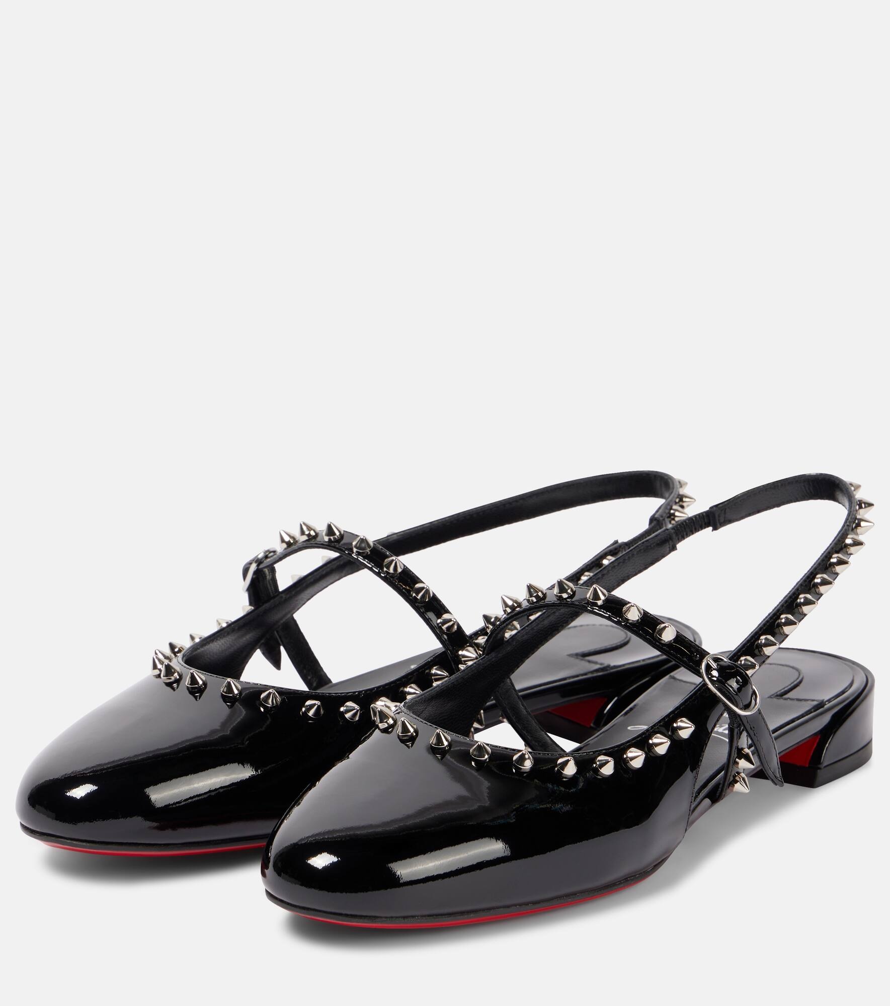 Sweet Janispikes patent leather slingback flats - 4