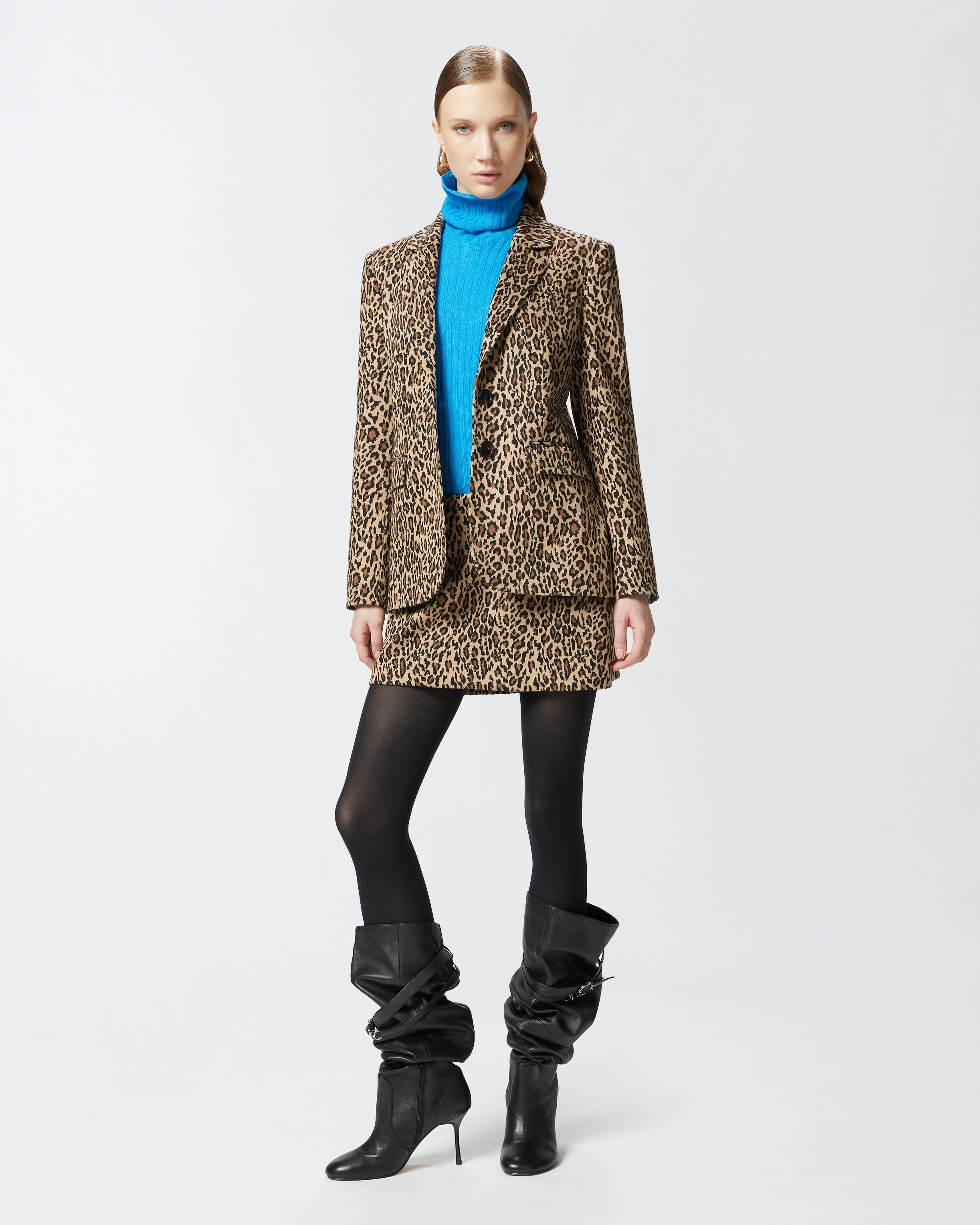 SINGLE-BREASTED BLAZER WITH SPOTTED PATTERN - 3