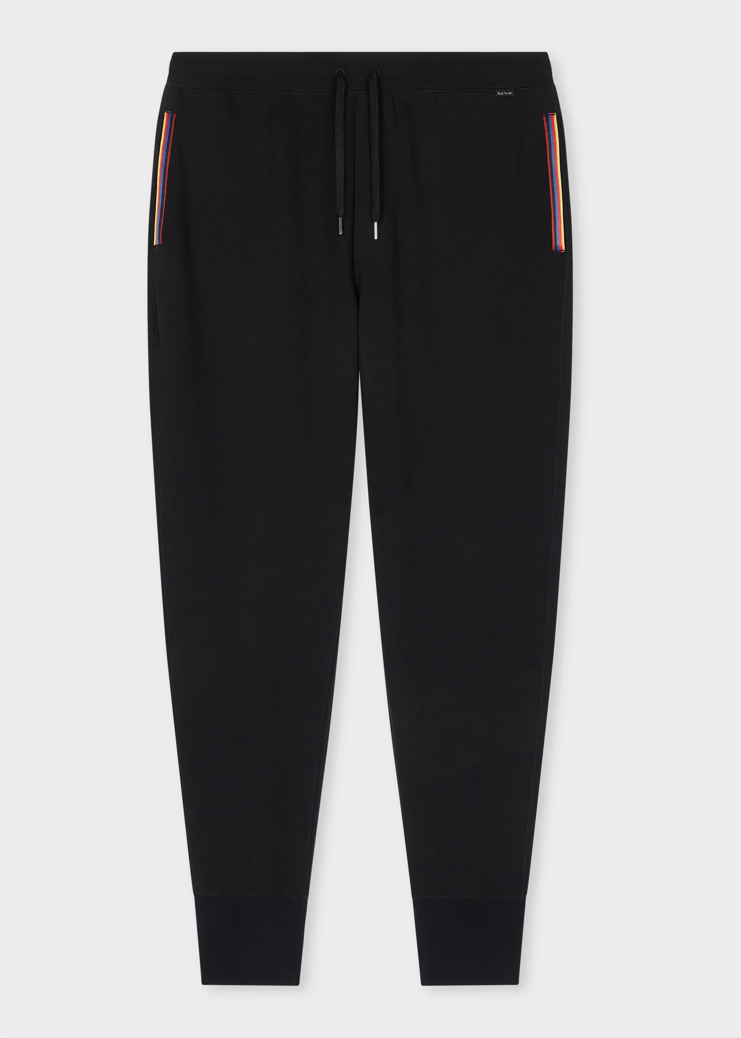 Black Cotton-Blend 'Artist Stripe' Lounge Pant - 1
