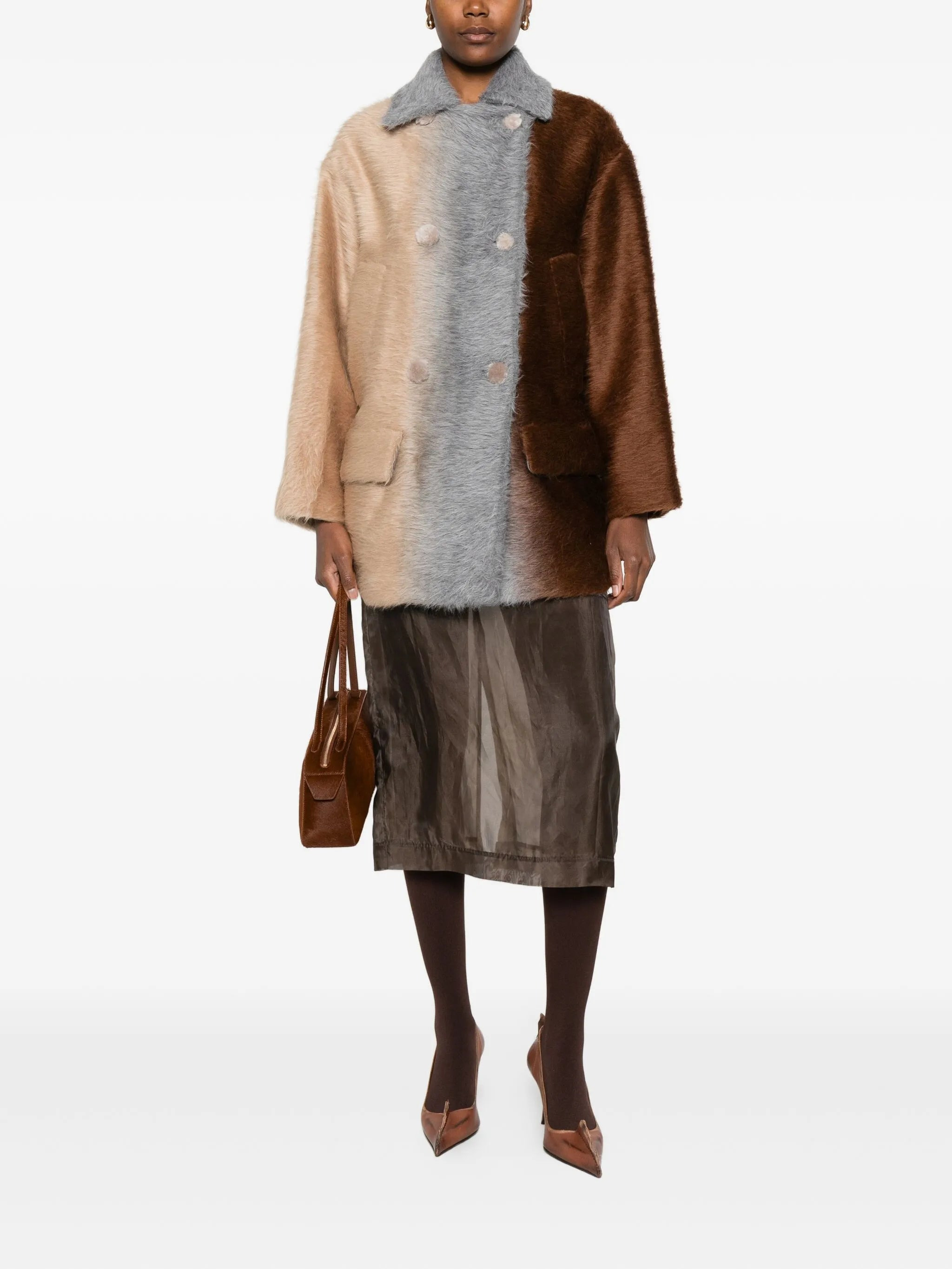 Fendi Colour-block Double-breasted Jacket - 3