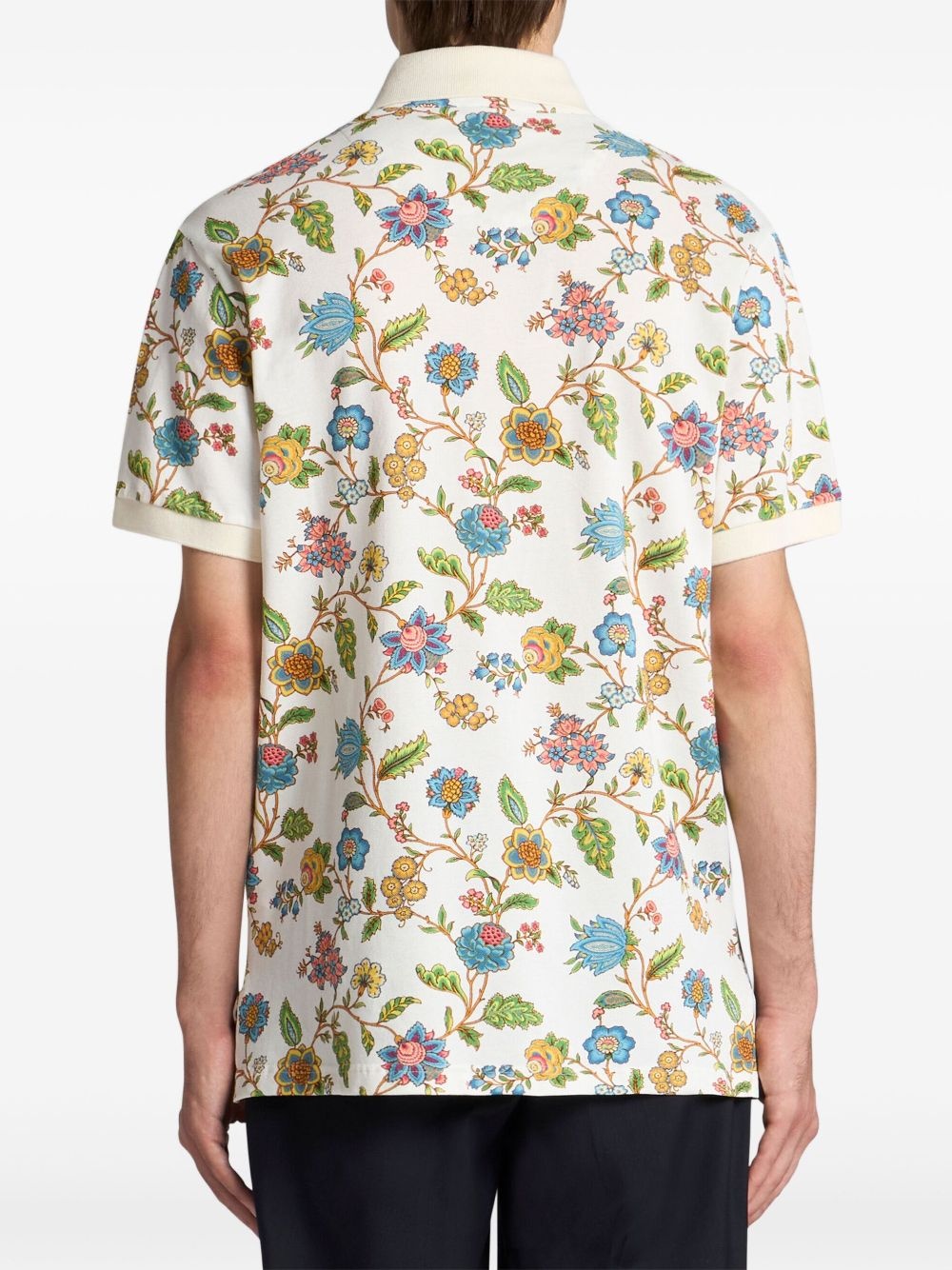 floral-print polo shirt - 3