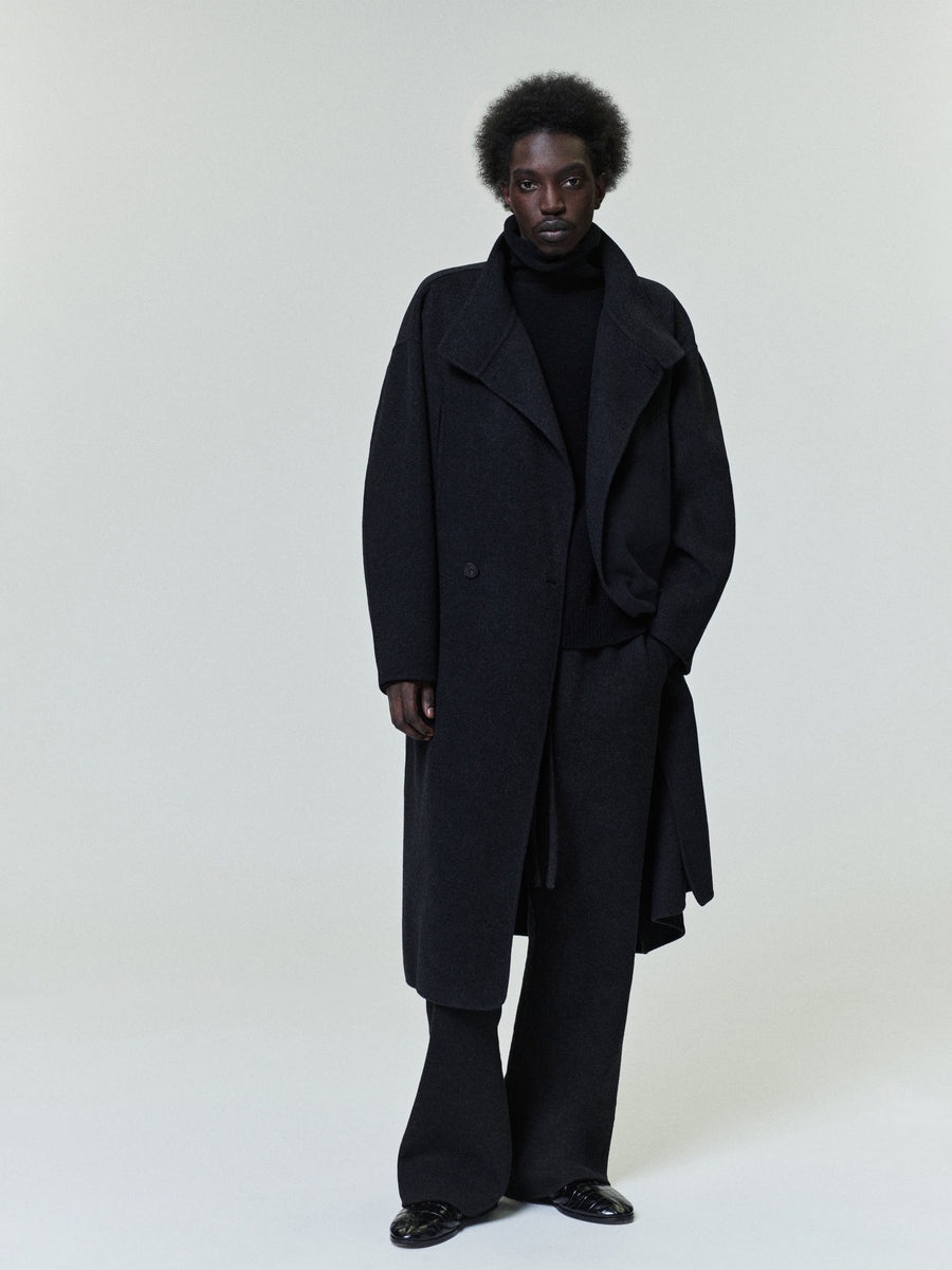 Wool Cashmere Highneck Coat - 3