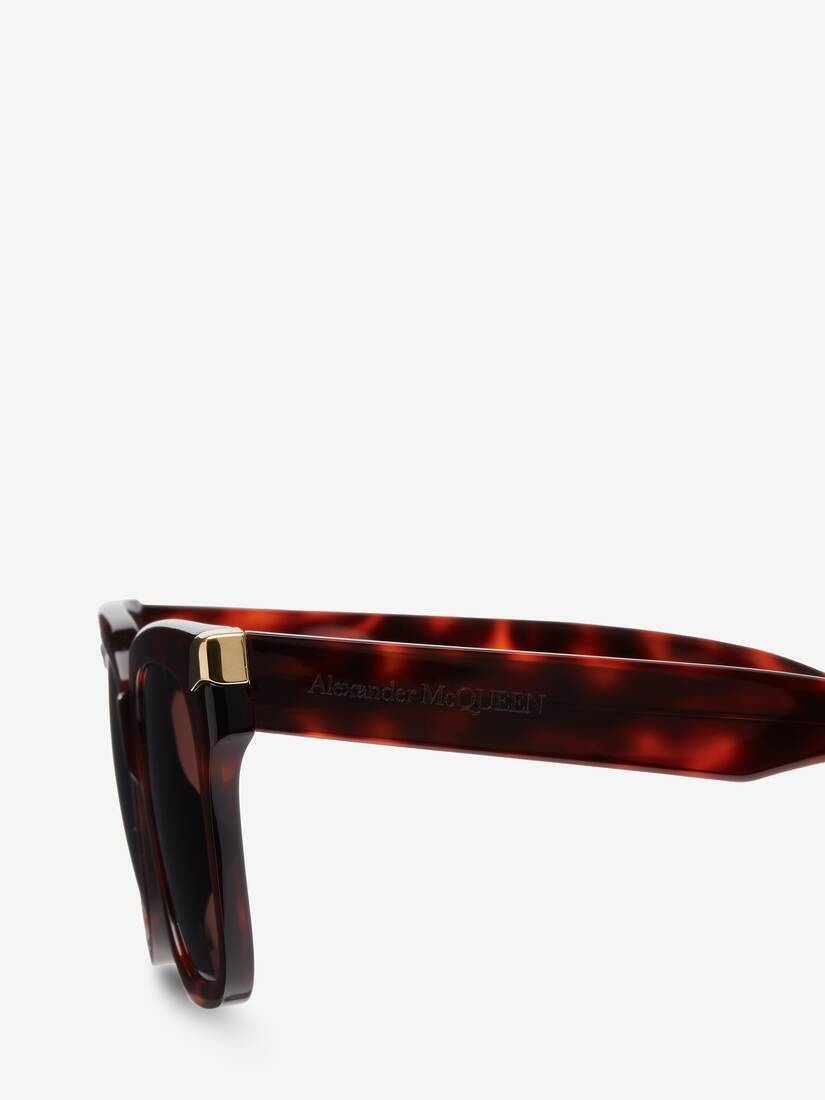 Women's Punk Rivet Oversize Sunglasses in Havana - 4