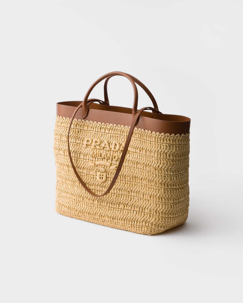 Medium crochet and leather tote bag 3