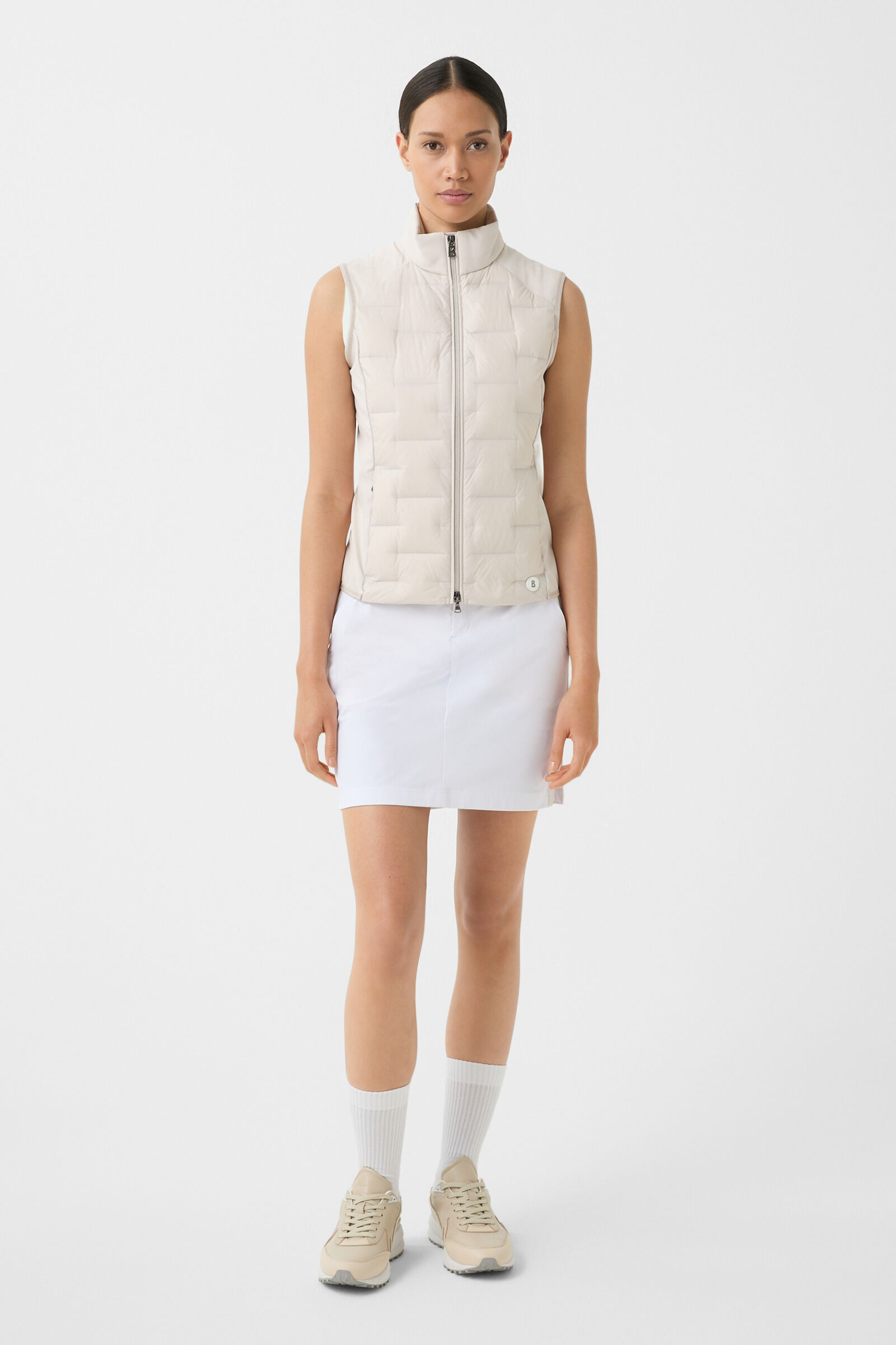 Lorina lightweight down vest in Sand - 4