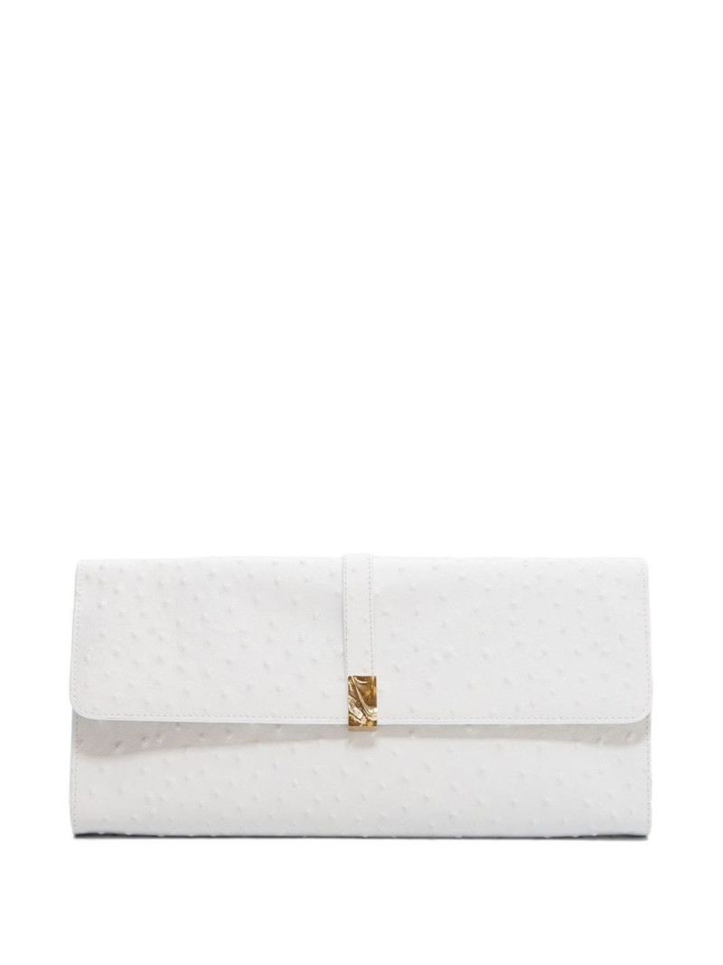 MOHINI Ostrich-effect leather clutch bag 1