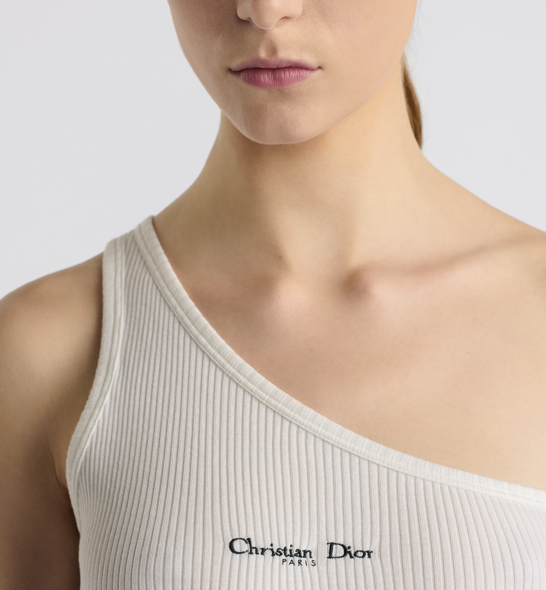 ディオール タンクトップ Tank Top Black Ribbed Cotton Jersey | DIOR