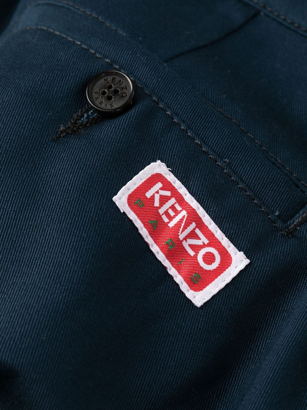 logo-patch straight-leg trousers - 7