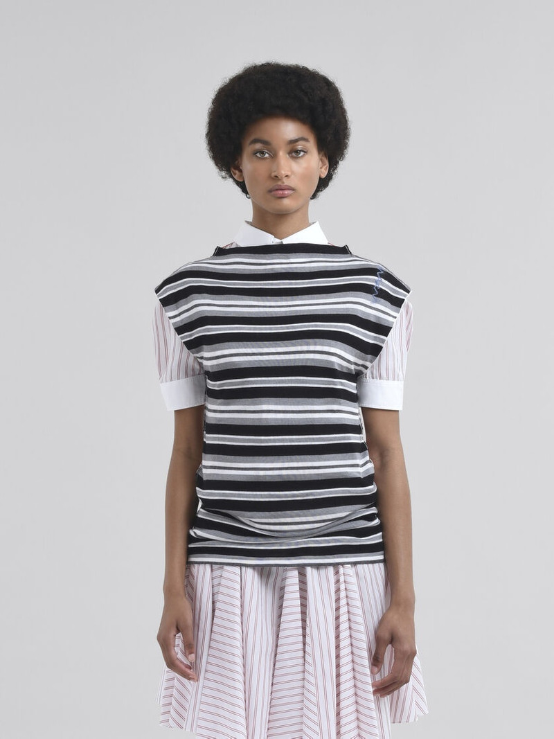 Marni SLEEVELESS STRIPED KNITTED TOP WITH CONTRASTING BACK PANEL outlook