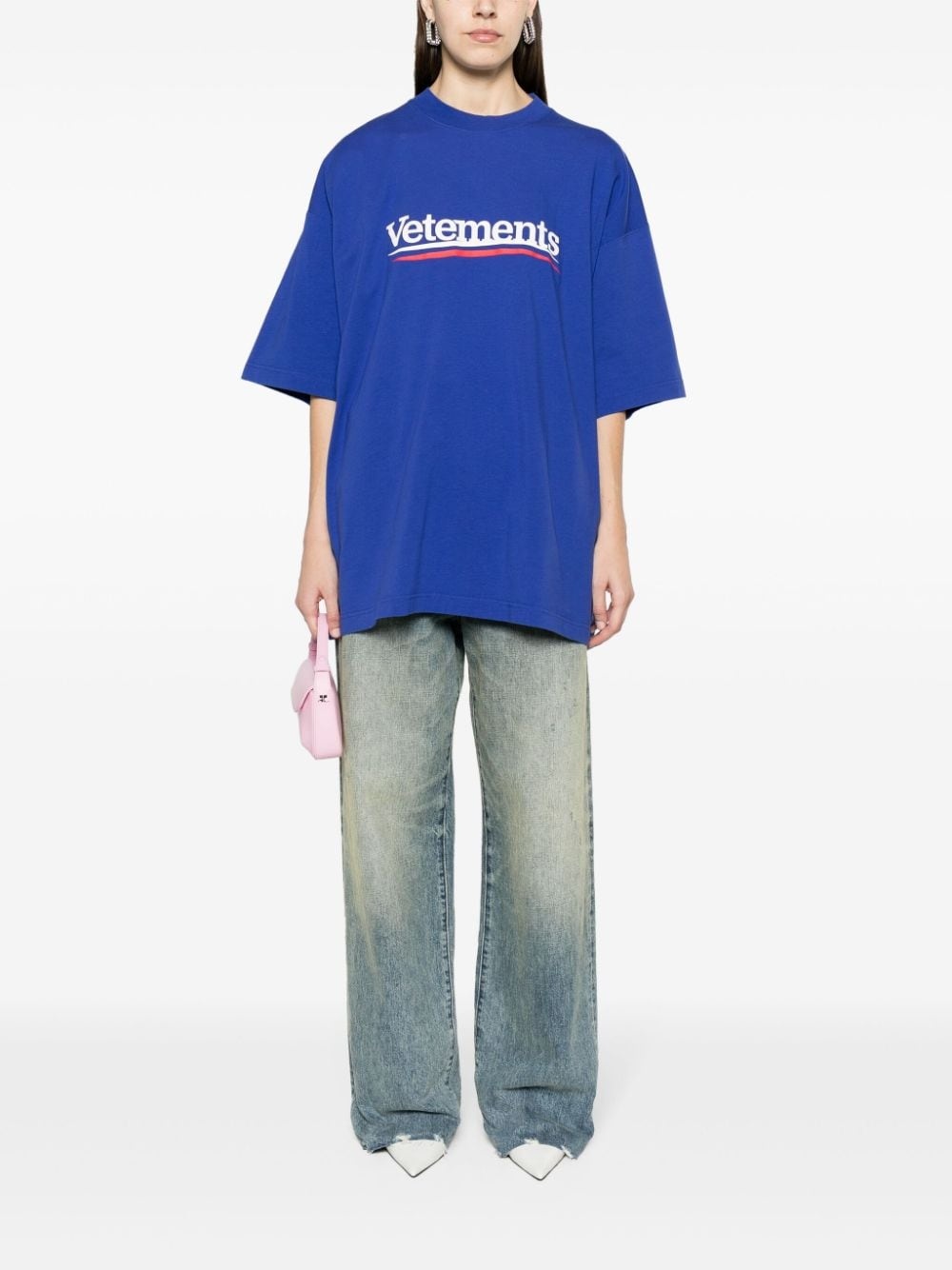 logo-print cotton T-shirt - 3